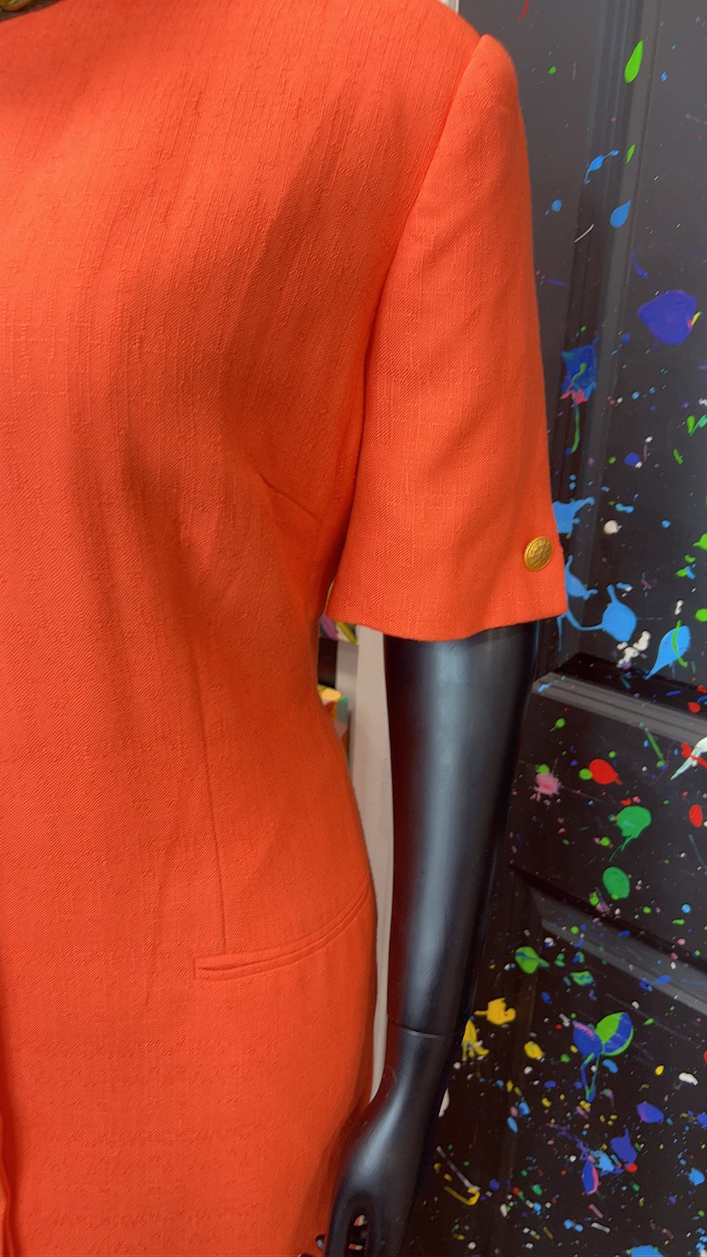 Vintage Peach & Gold Secretary Dress (22/24)