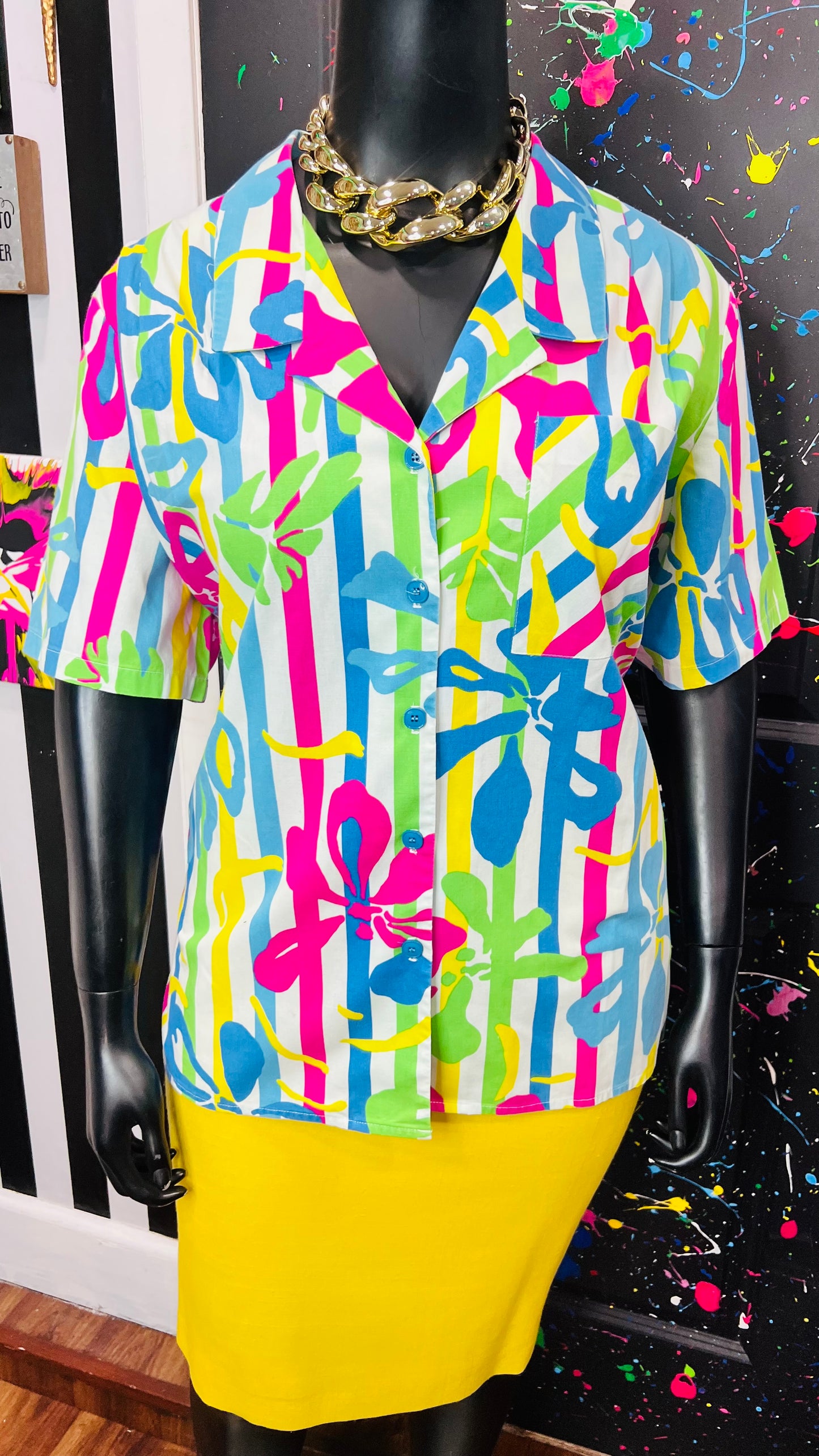 Vintage Cotton Abstract 80’s Blouse (22)