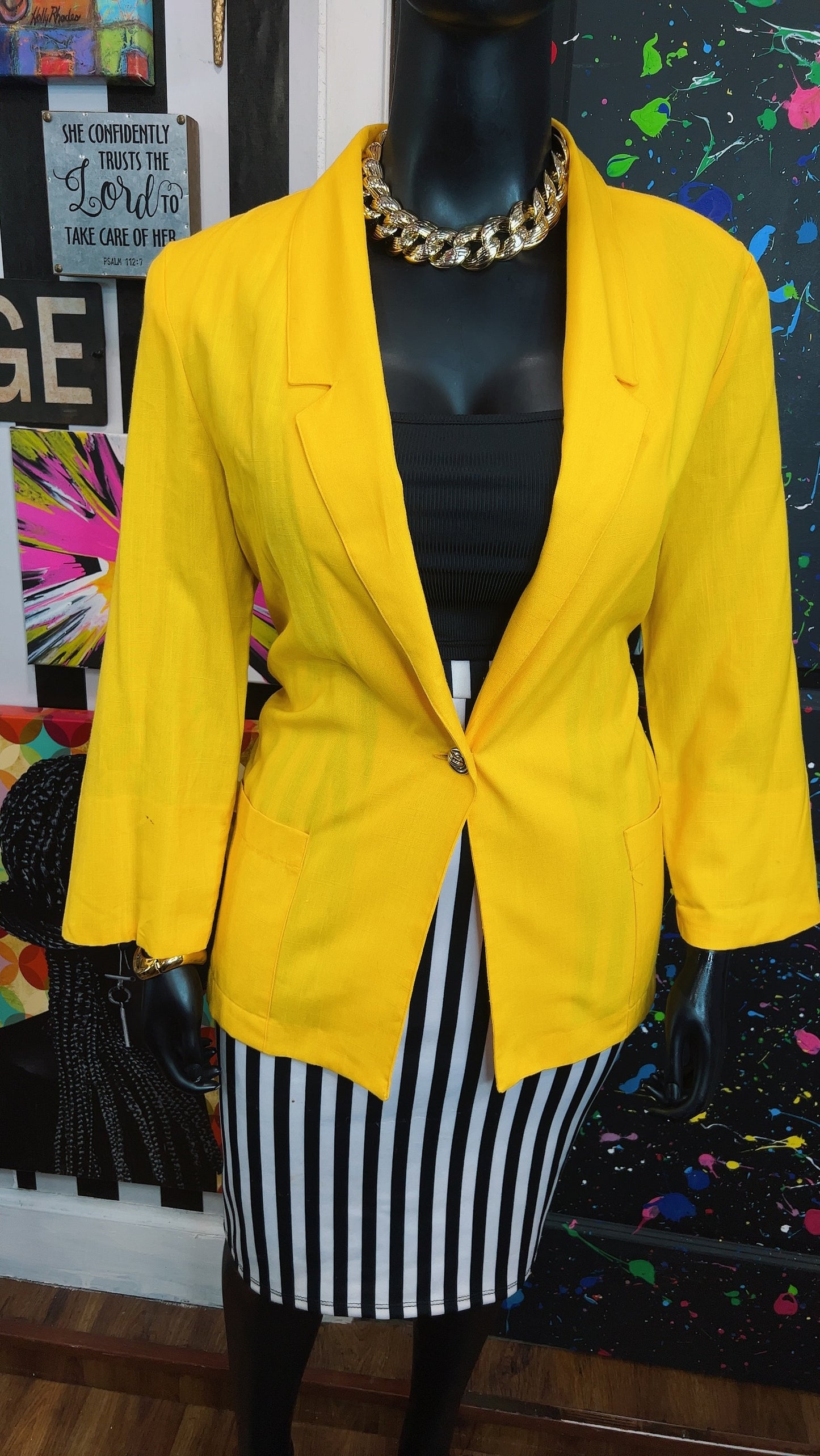 Vintage Yellow Blazer (16)