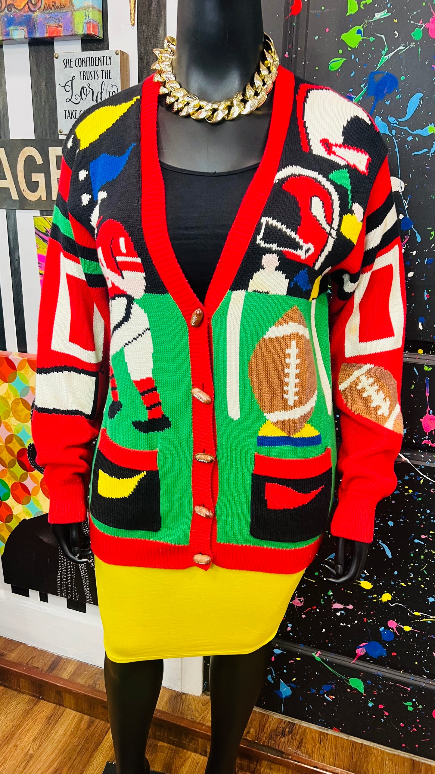 Vintage Knit Football Sweater (18/20)