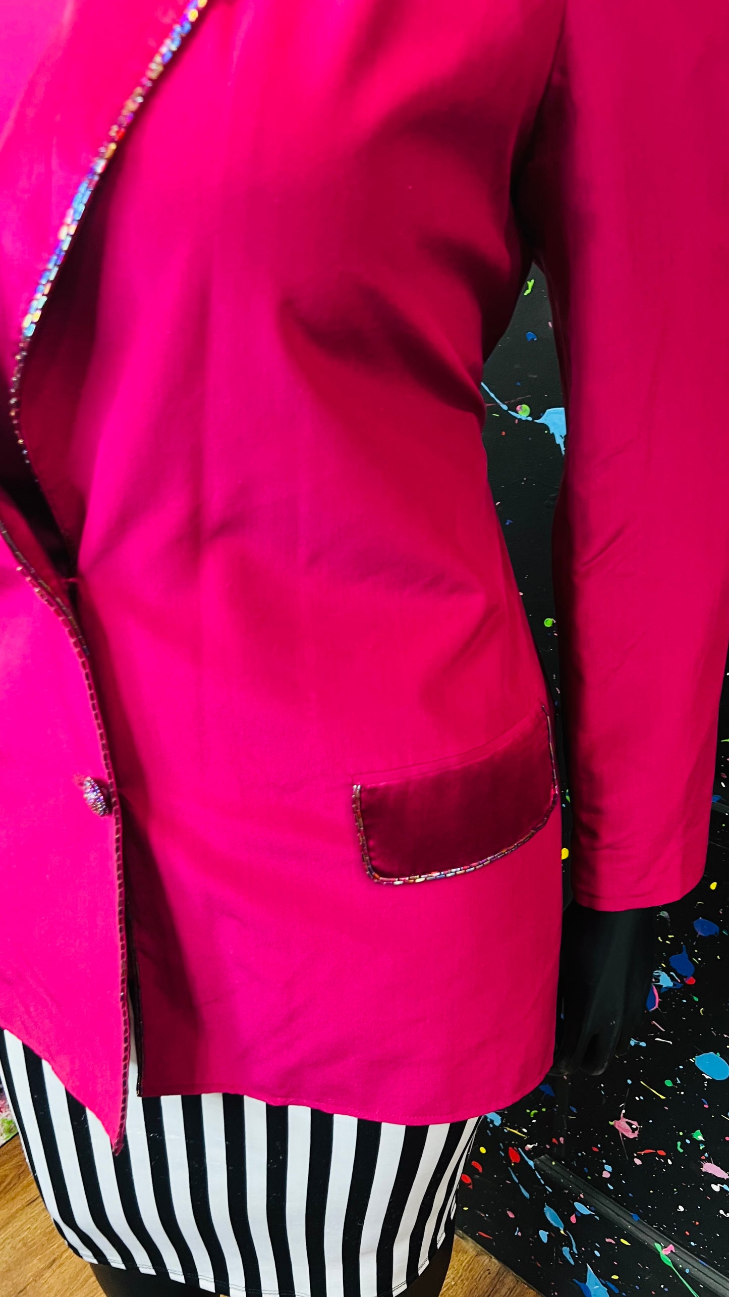 Vintage 100% Silk & Sequin Diane Gilman Blazer & Blouse Set (14)