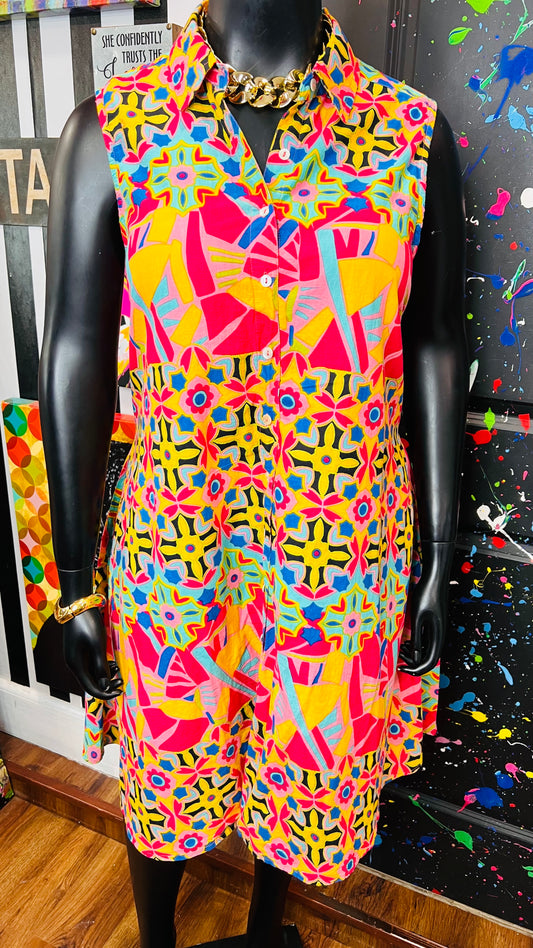 Rayon Abstract Print Dress (18)