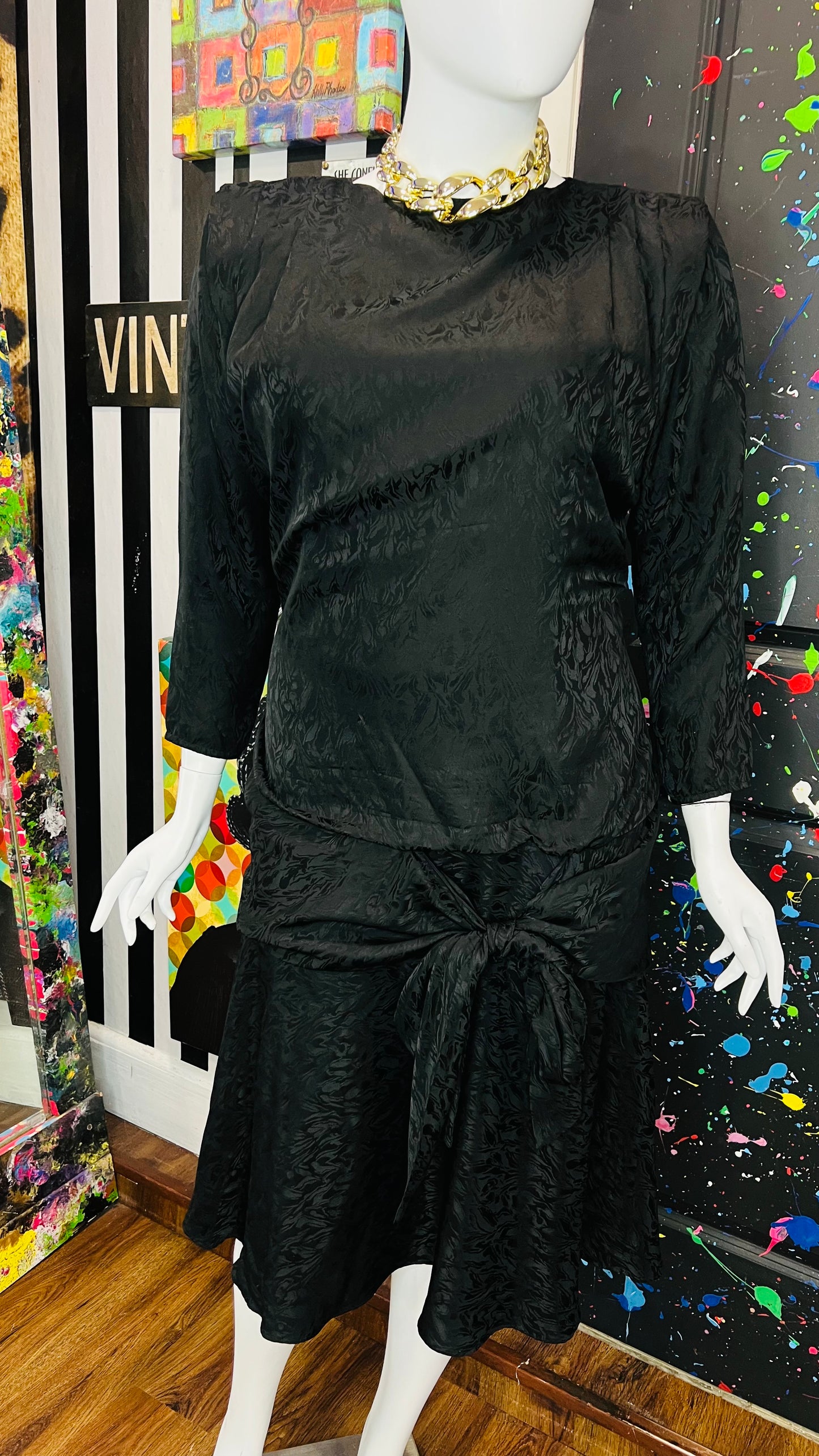 Vintage Black 80’s/90’s Dress (16)