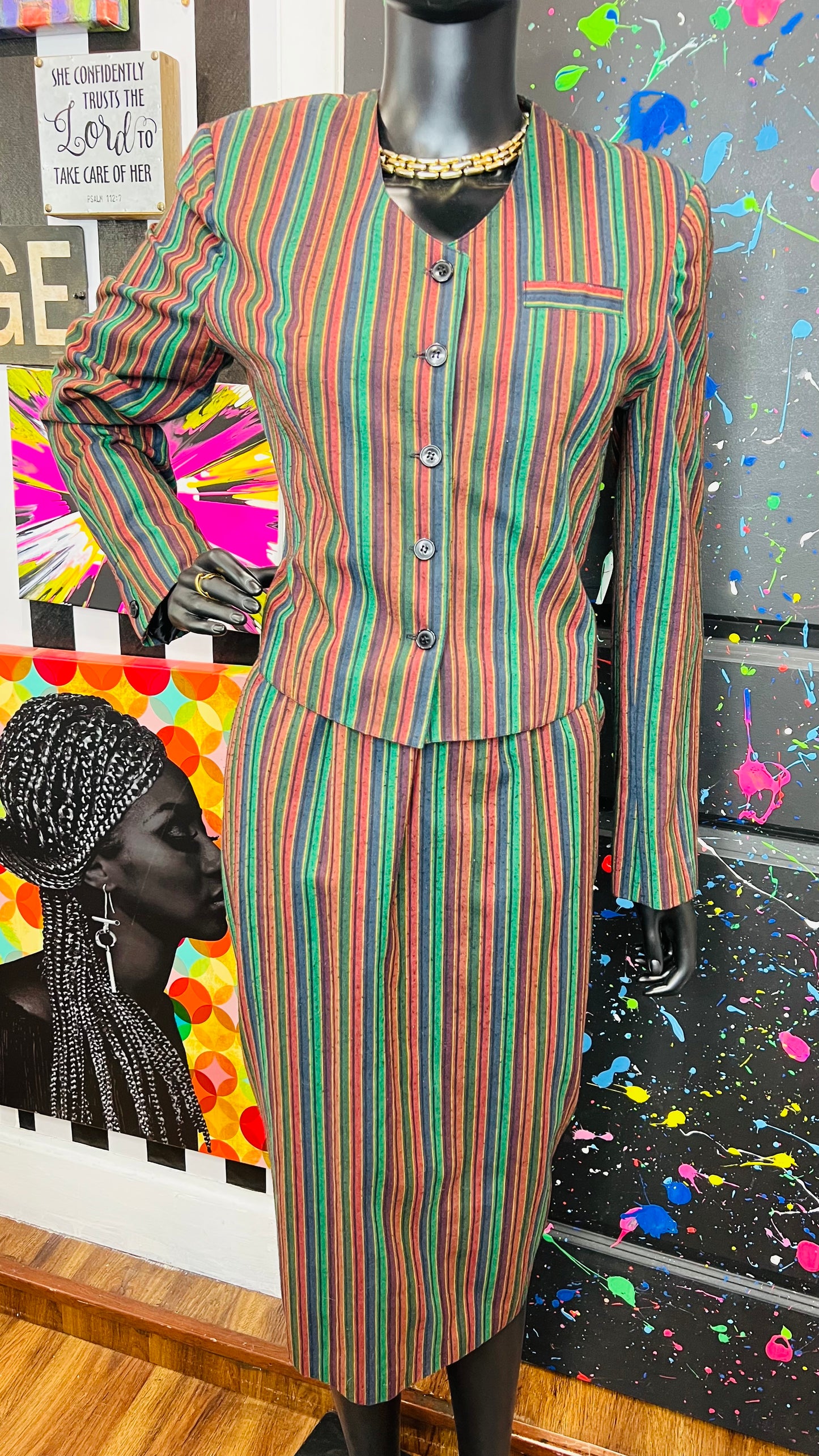 Vintage Striped Skirt Set (12)