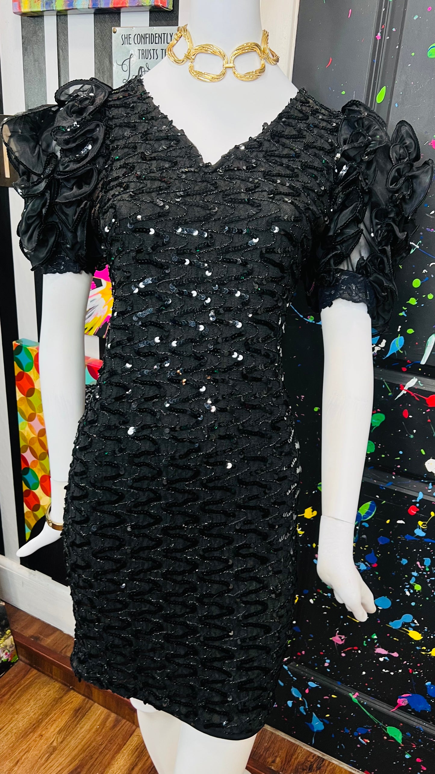 Vintage Sequin Formal Dress (14)