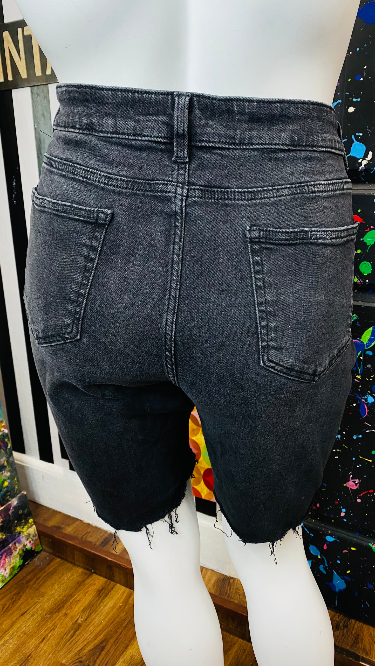 Black Denim Shorts- Has Stretch (22W)
