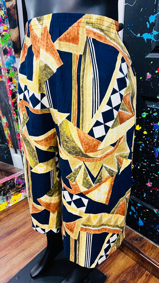 Vintage Rayon Abstact Gauchos (16/18)