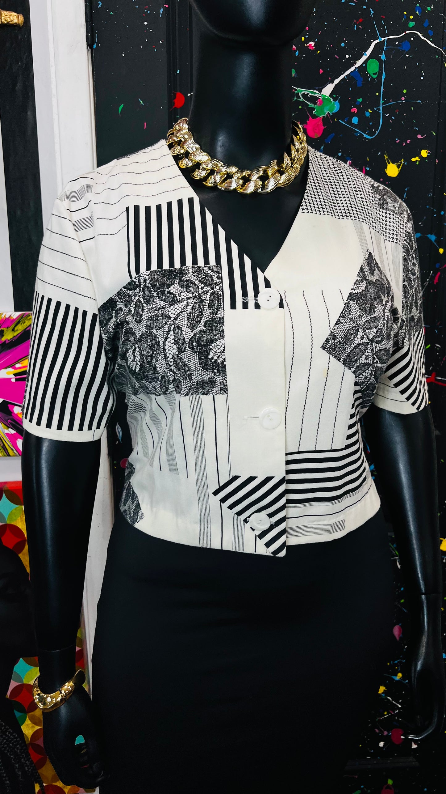 Vintage Cropped Piano Blouse (14)