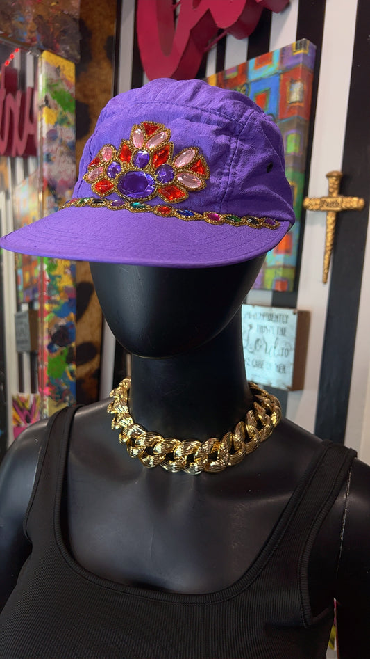 Vintage Purple Jeweled Ball Cap