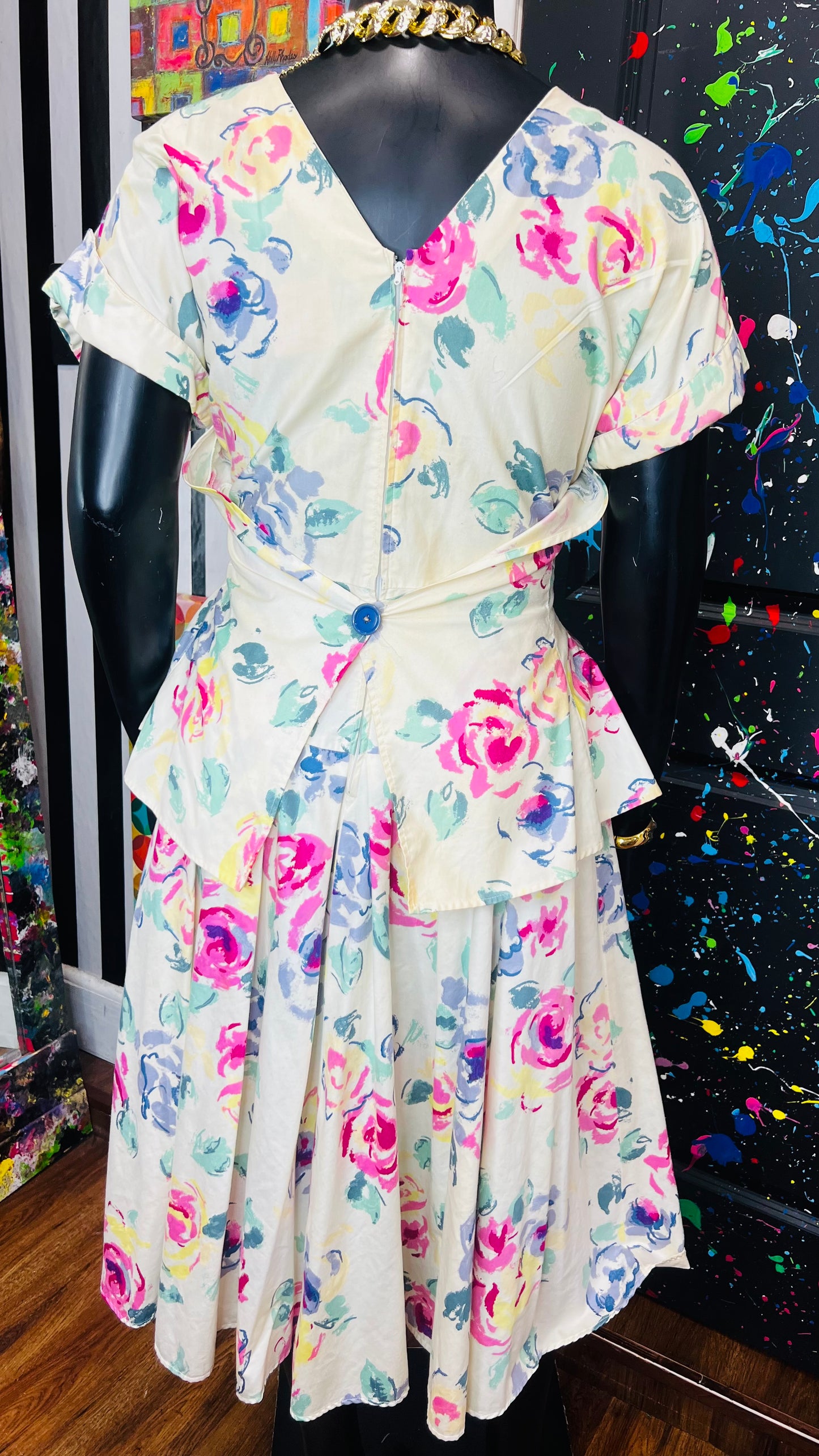 Vintage Floral Print Dress (18W)