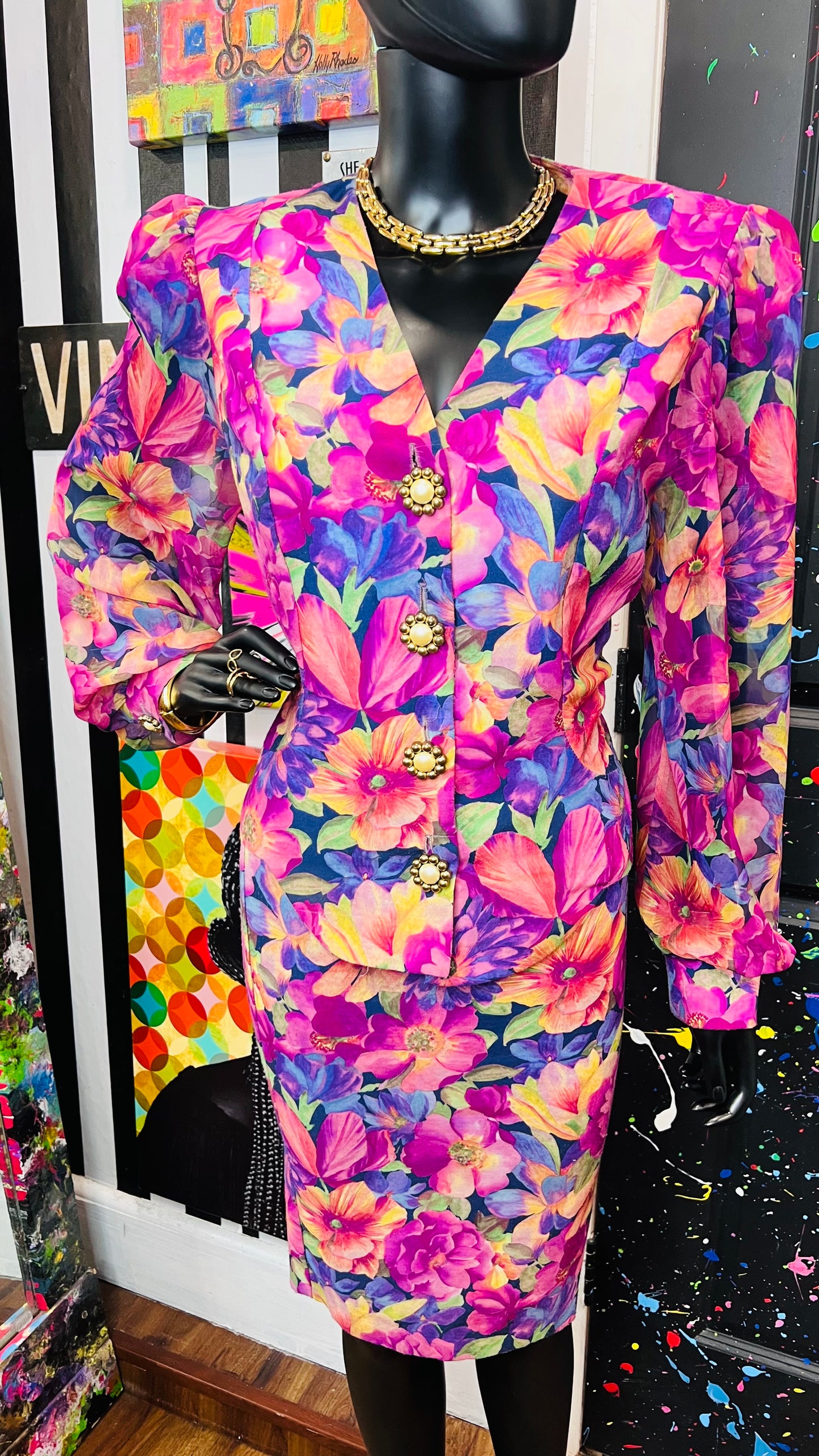 Vintage Sheer Arms Skirt Suit (14)