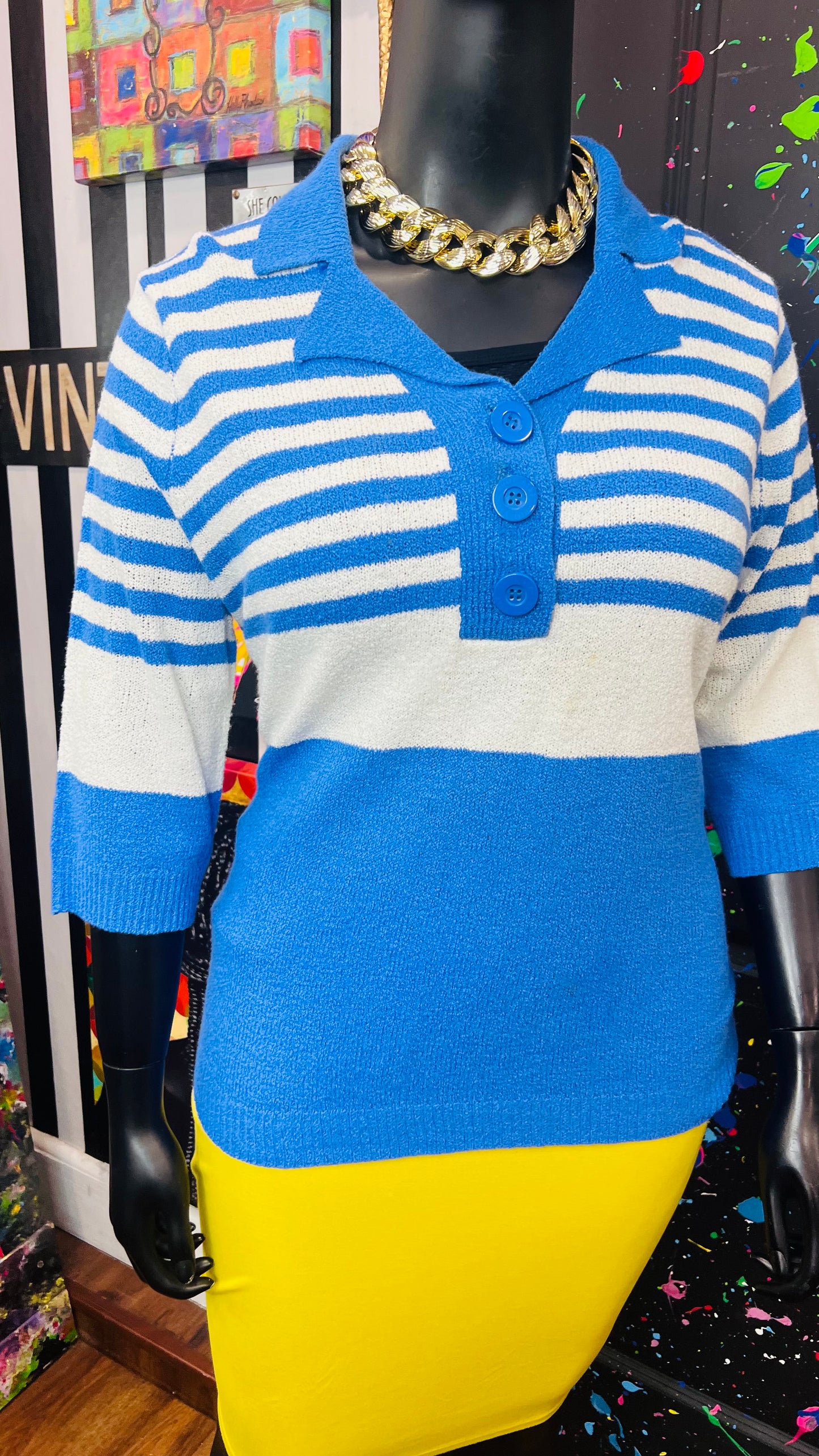 Vintage Striped ‘Stag’ Blouse (18W/20W)