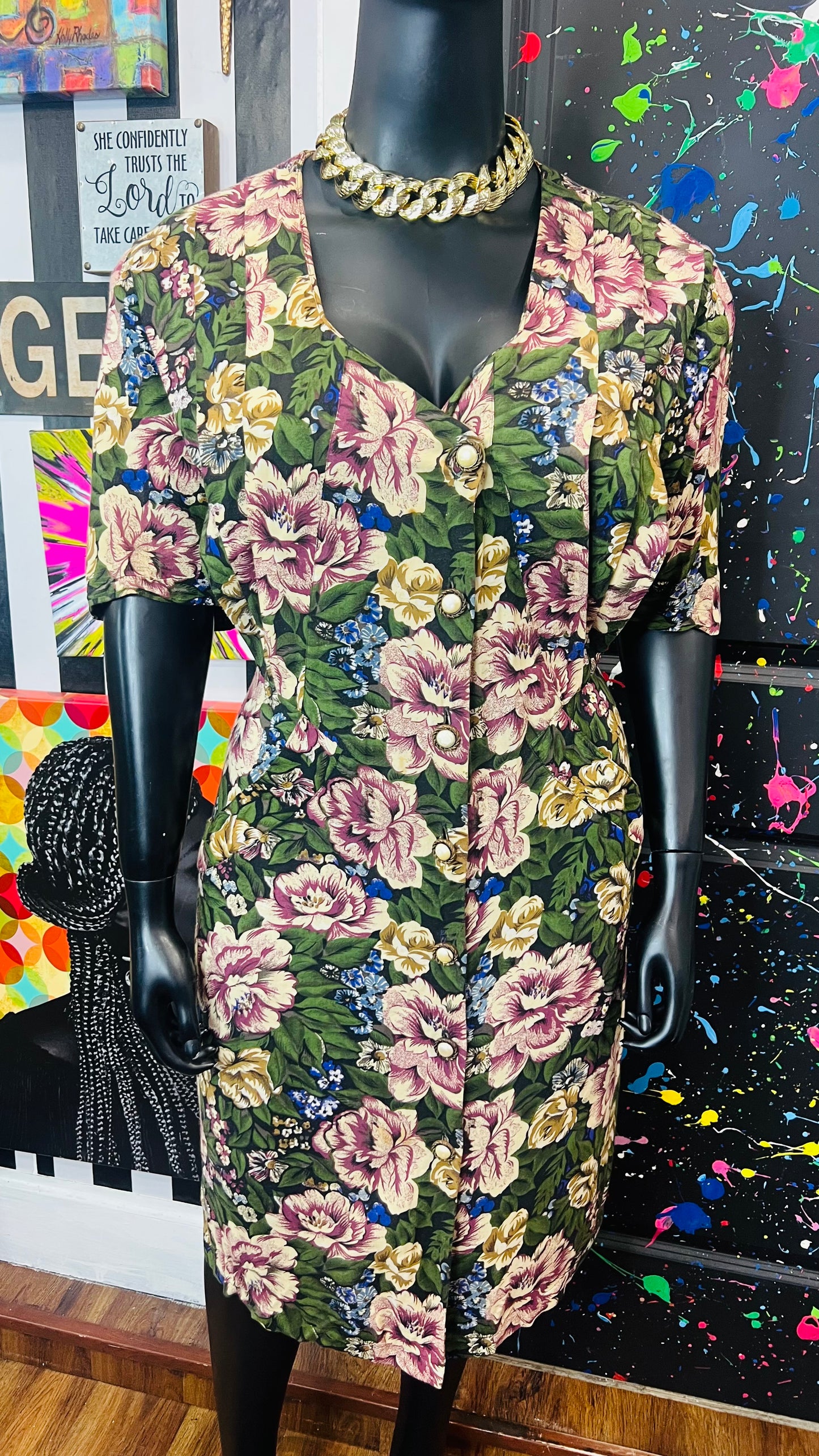 Vintage Floral Rayon Dress (22)