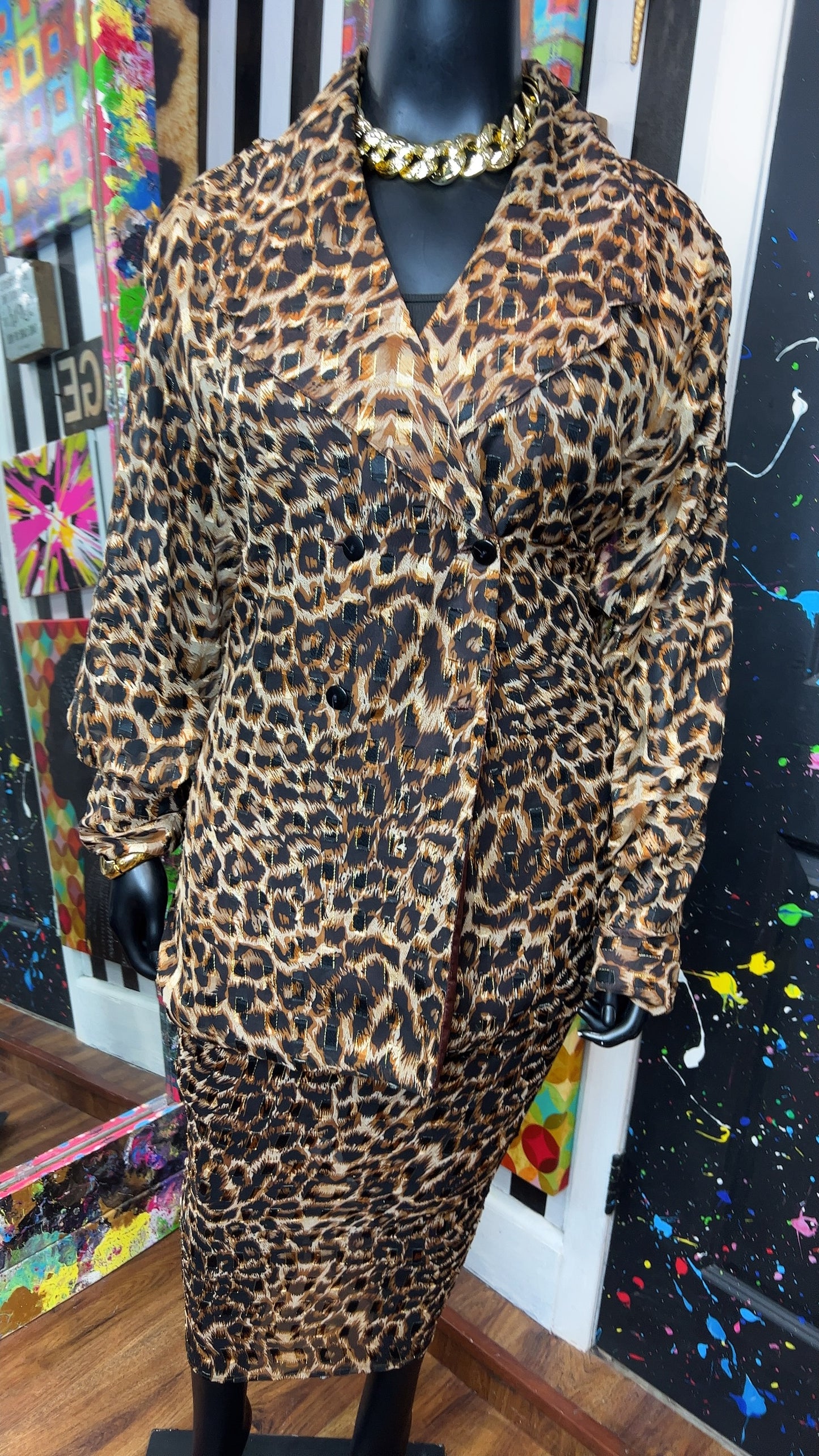 Vintage Animal Print Skirt Set (24)