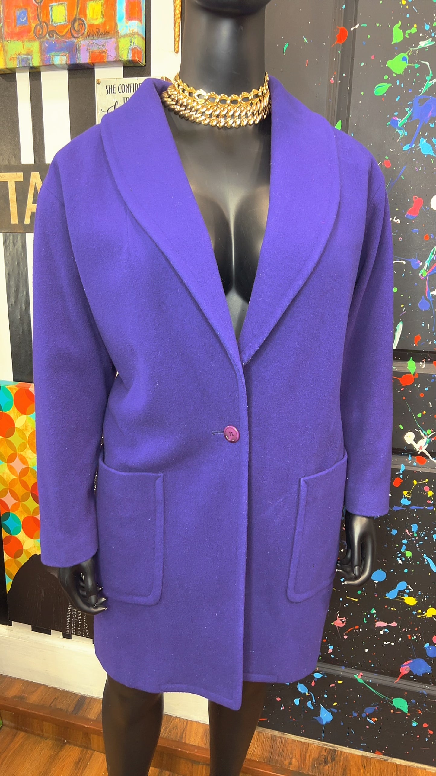 Vintage Neiman Marcus Purple Wool Coat (20)