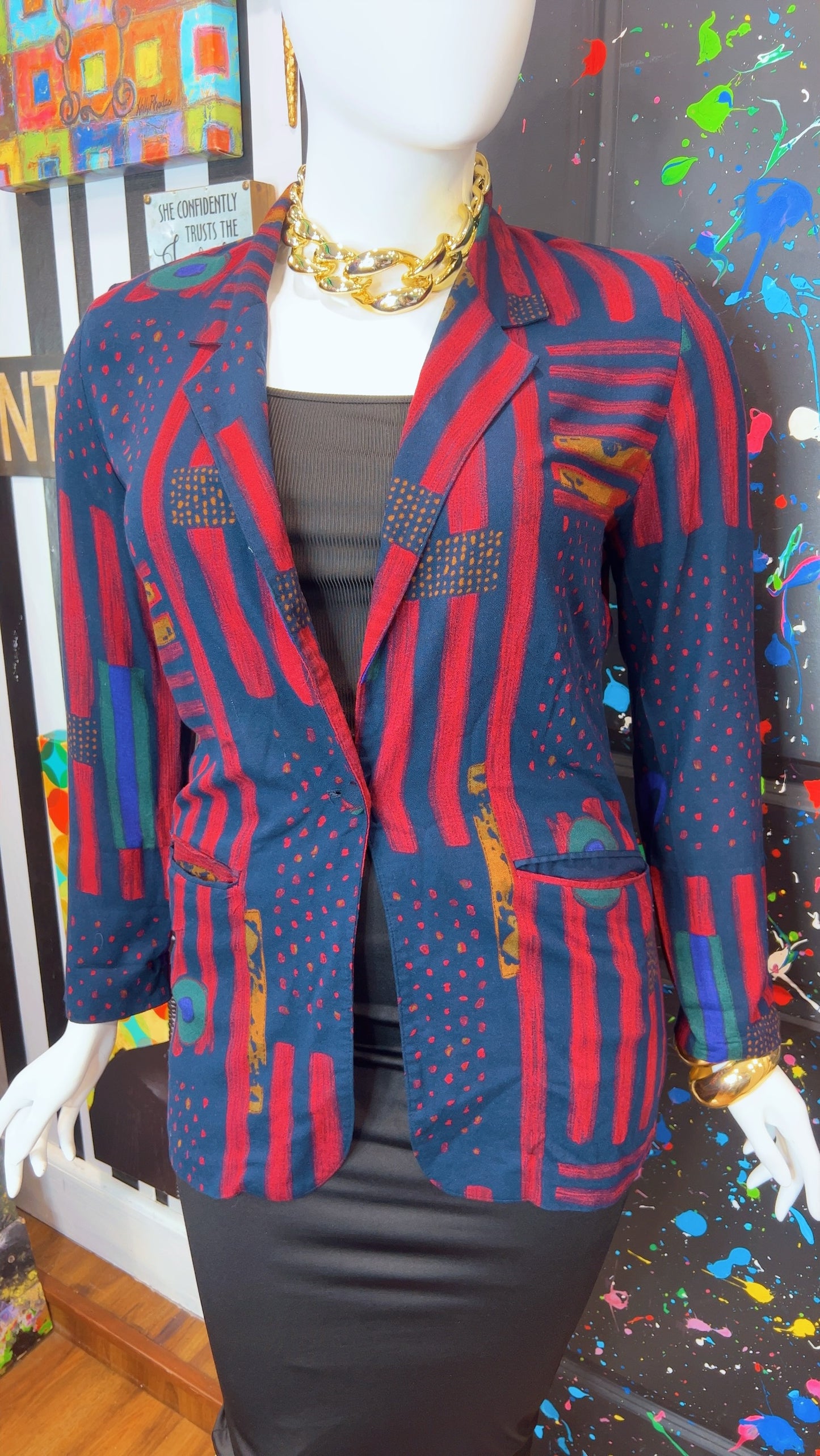 Vintage Rayon Abstract Blazer (12)