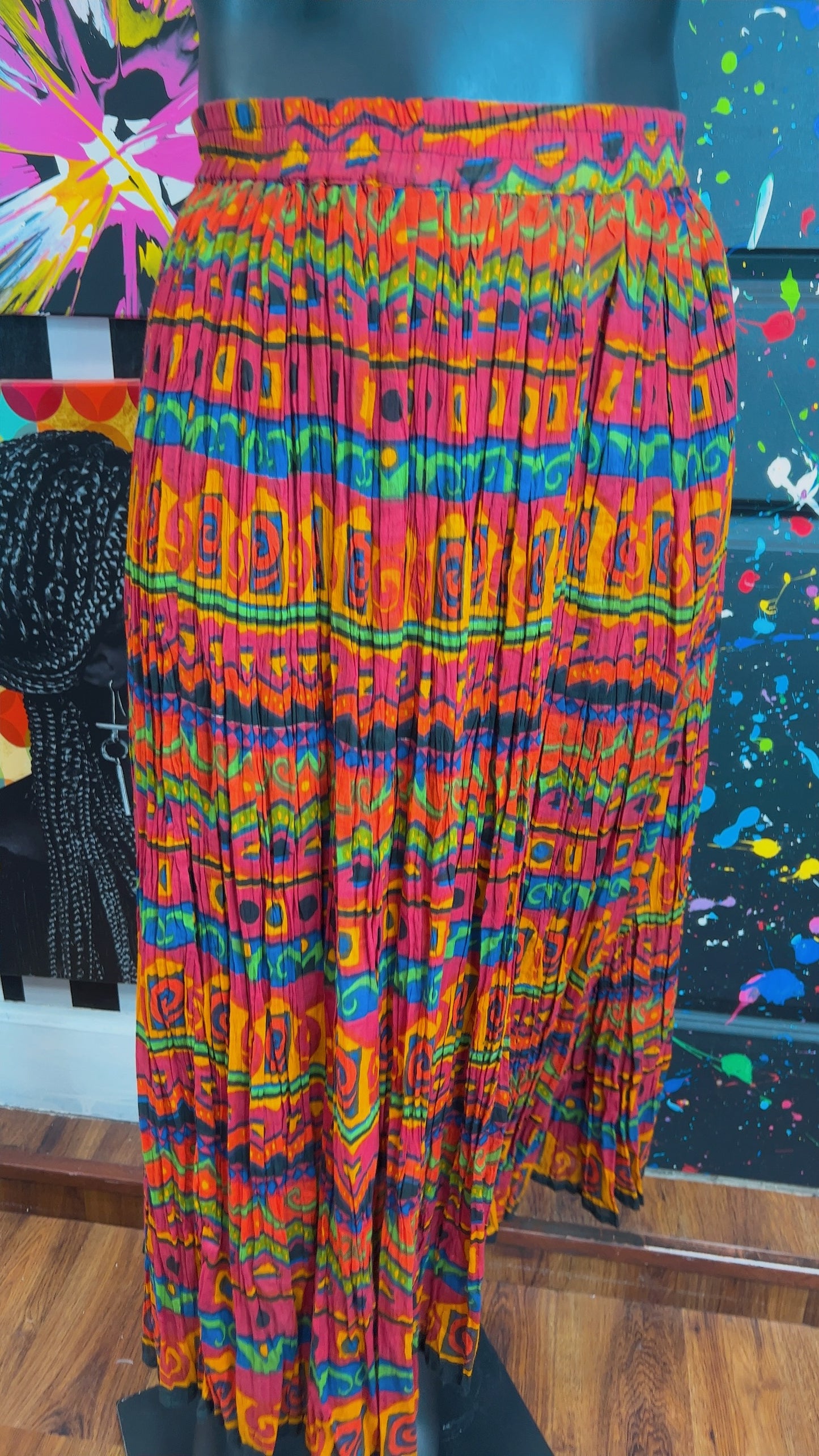 Vintage Rayon Abstract Skirt (18)