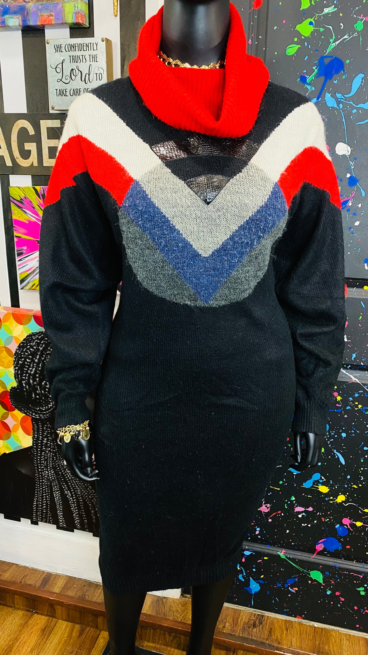 Vintage Knit Sweater Dress (22)