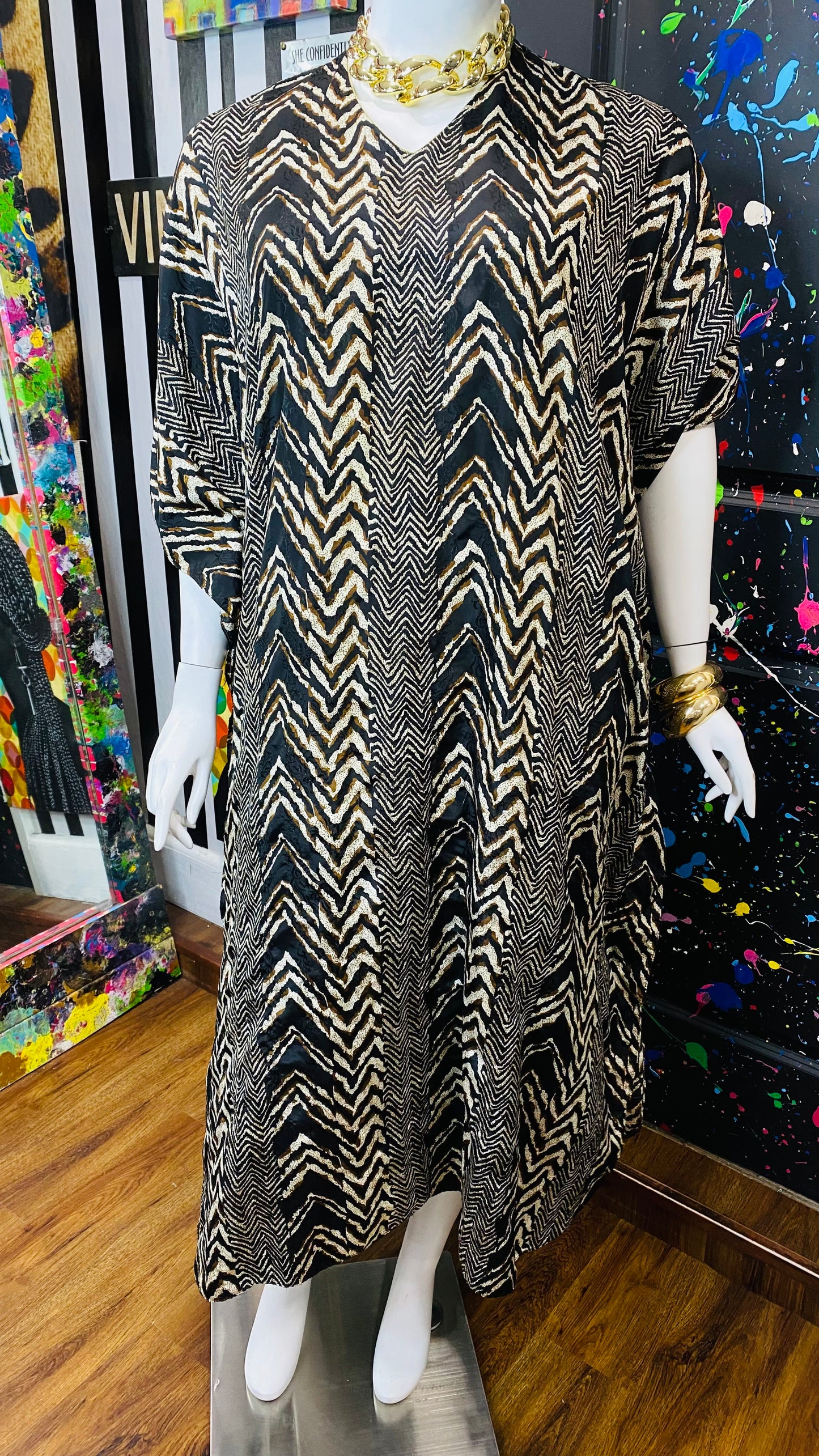 Vintage Animal Print Kaftan (OS)