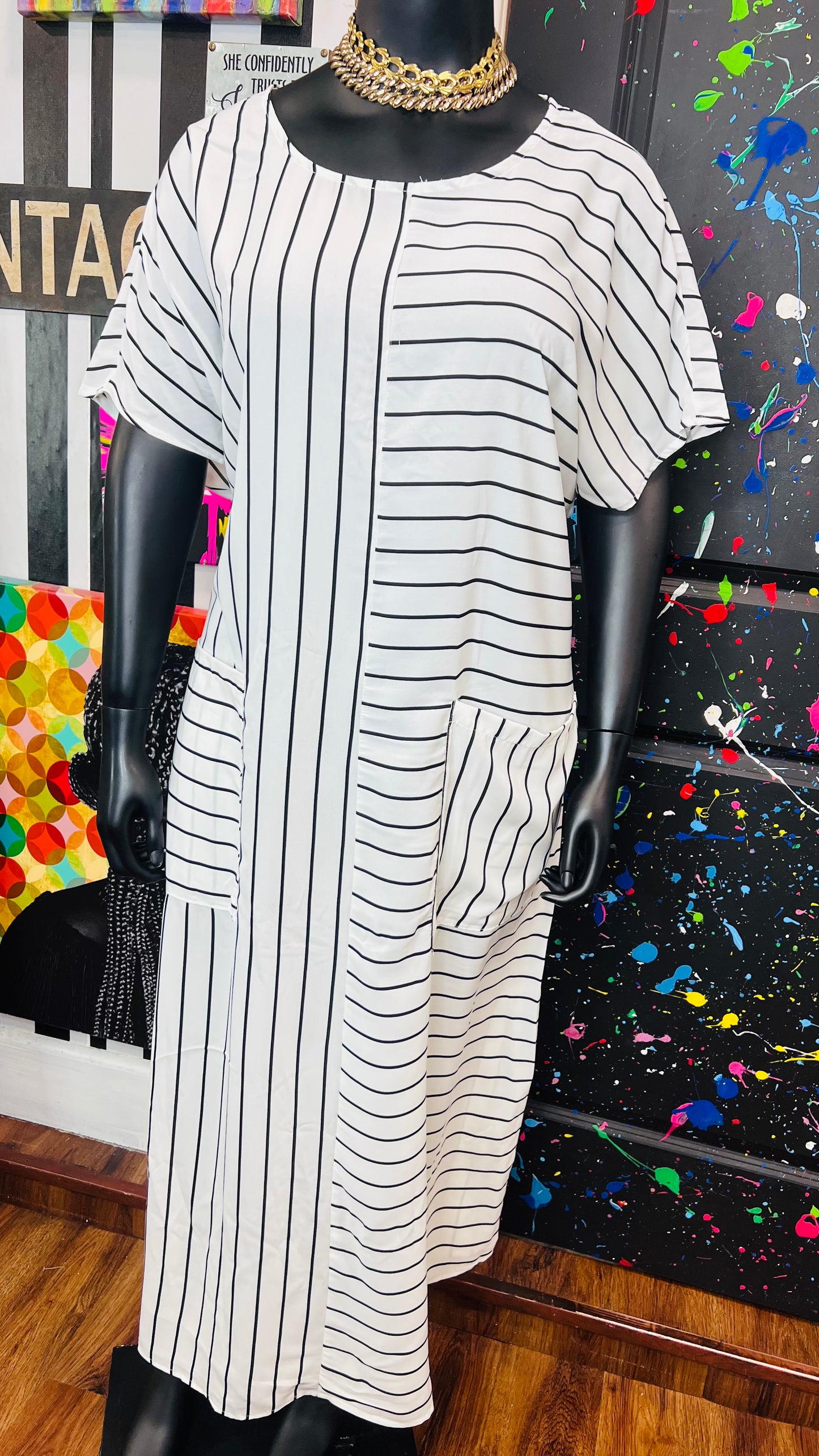 Black & White Striped Dress (20/22)