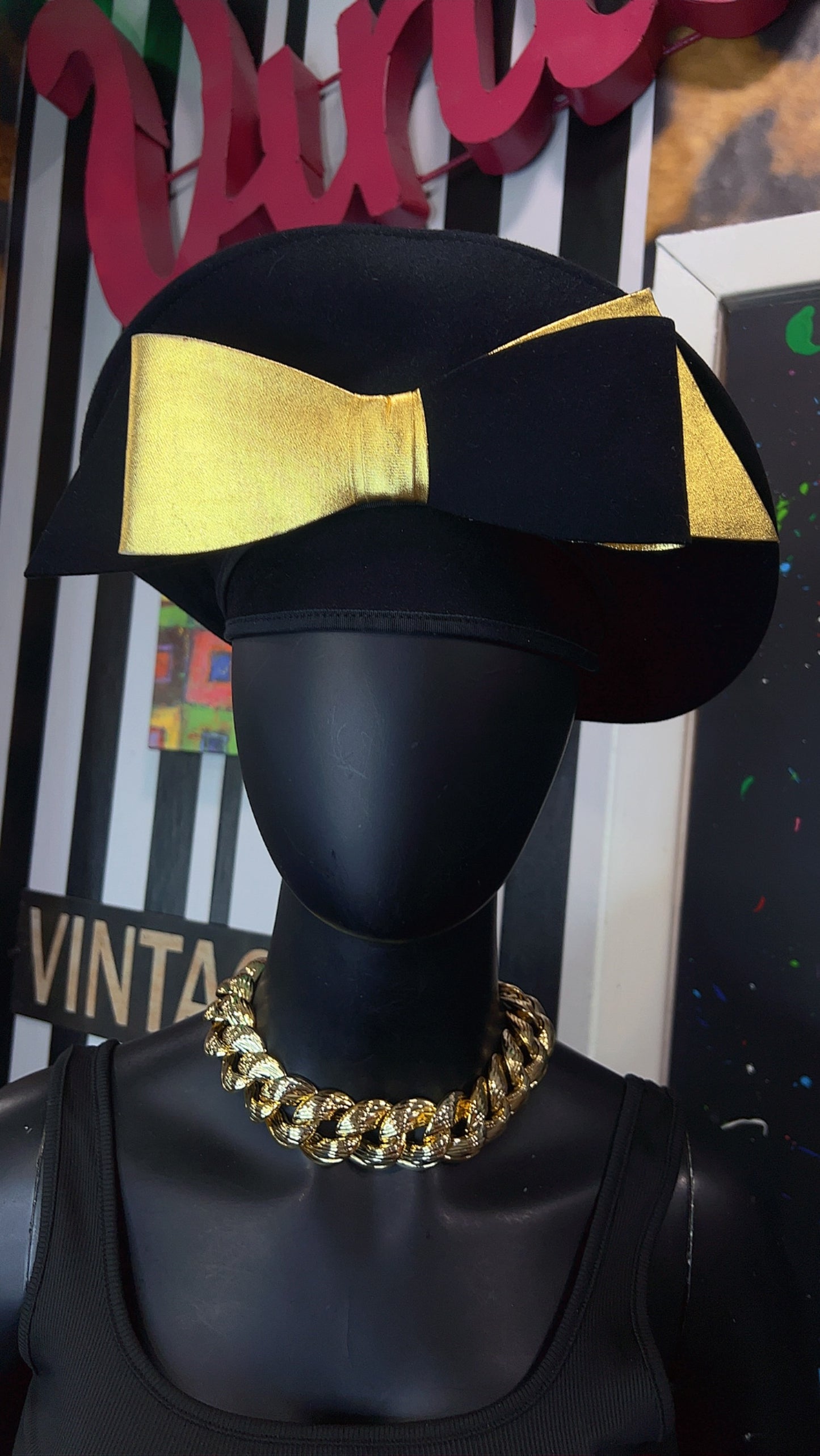 Vintage Gold & Black Jack McConnell Boutique Hat
