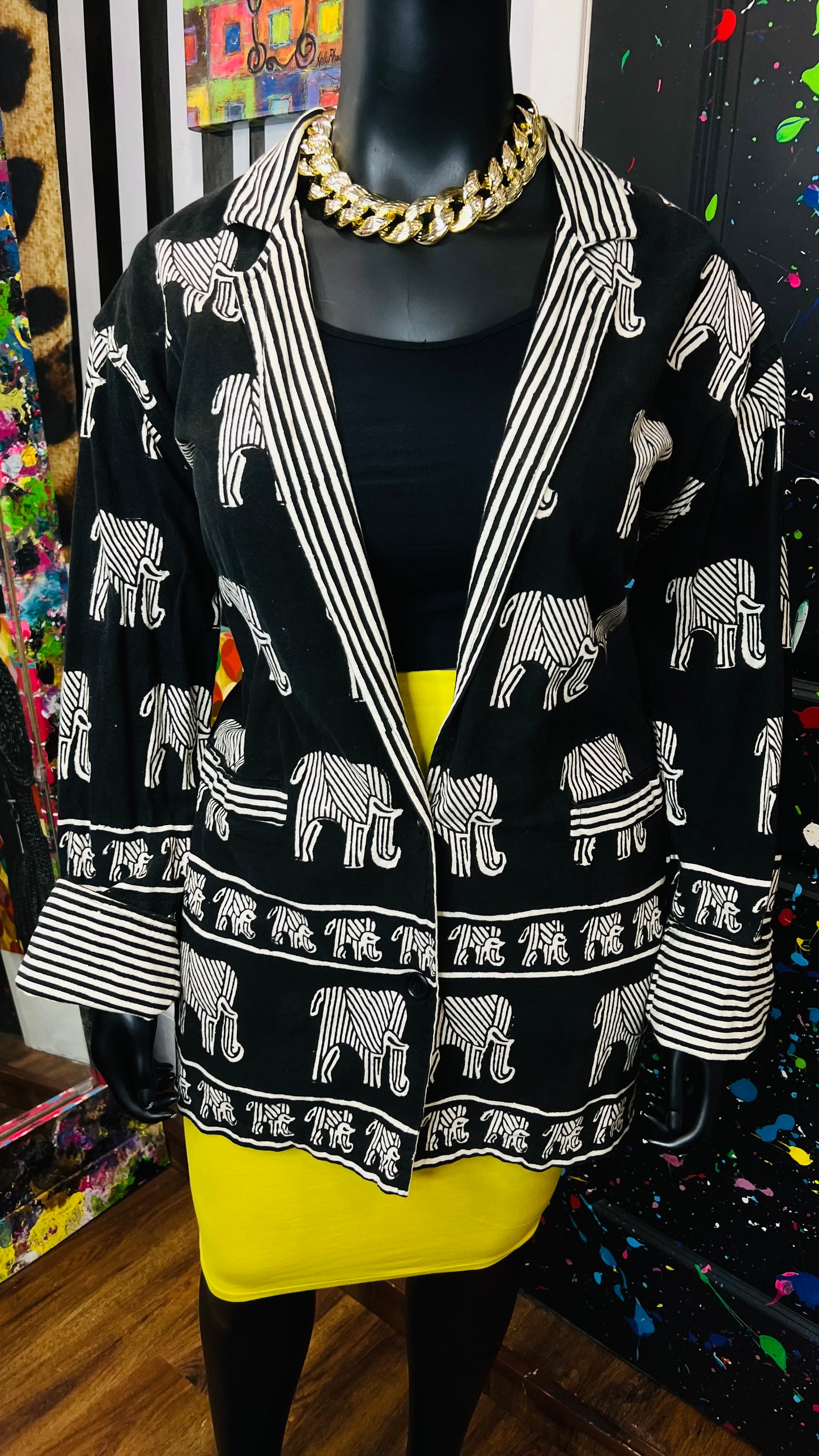 Vintage Elephant & Stripes Blazer (22)