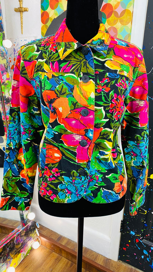 Vintage Floral Denim Jacket