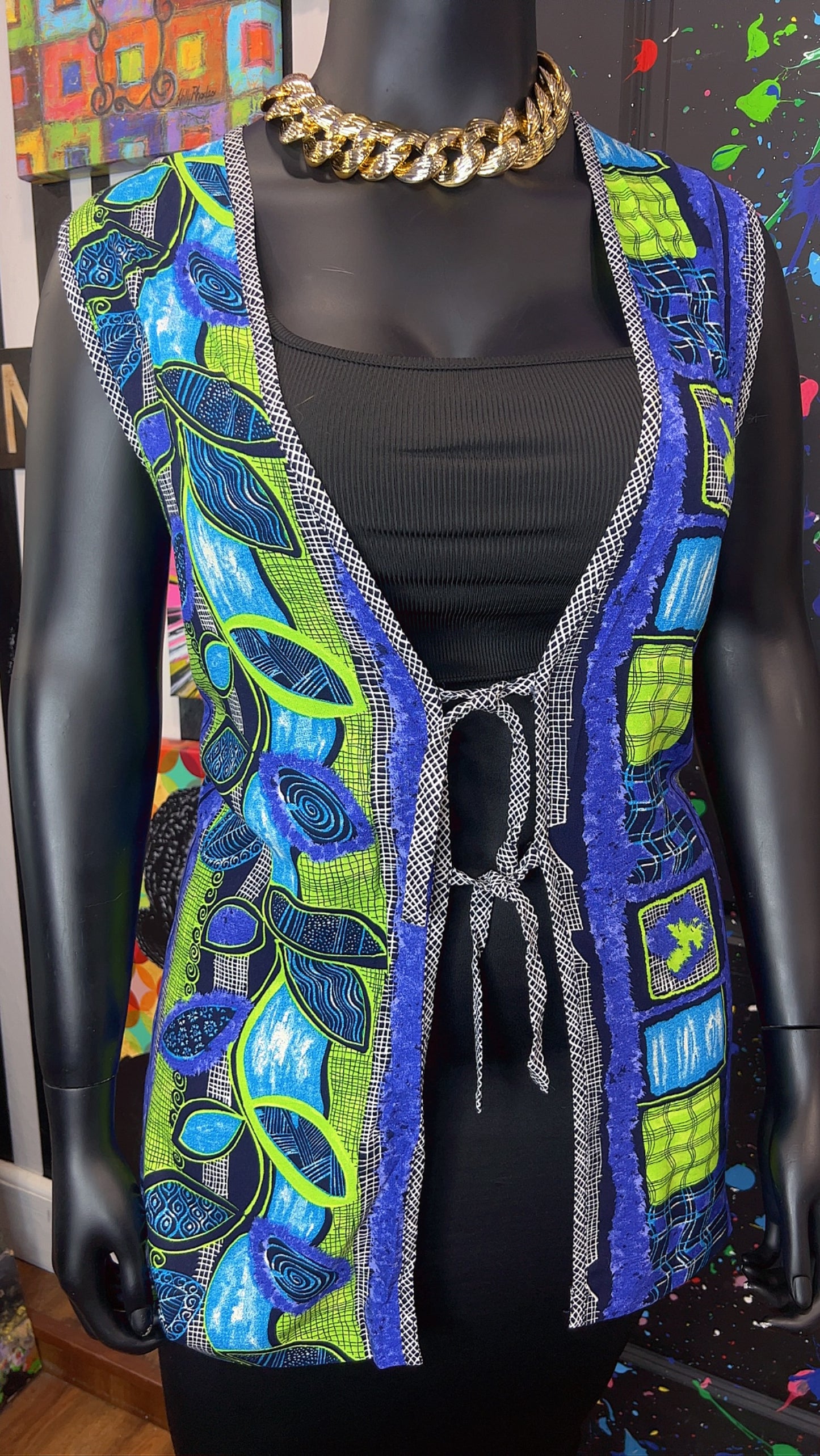 Vintage Rayon Abstract 90’s Vest (22)