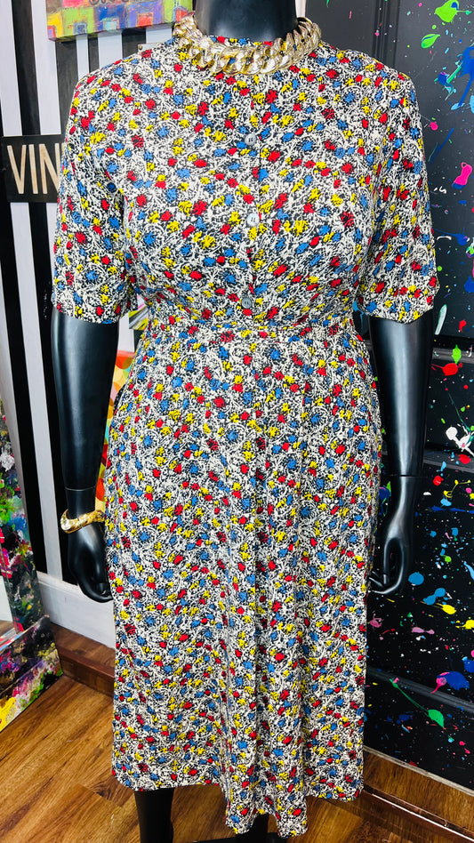 Vintage Color Block Skirt Set (14)