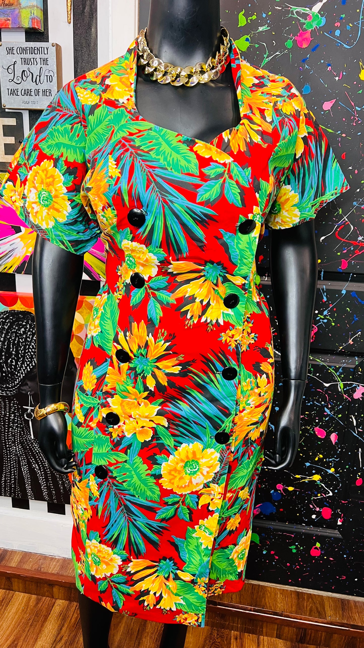 Vintage Vibrant Floral Dress (22)