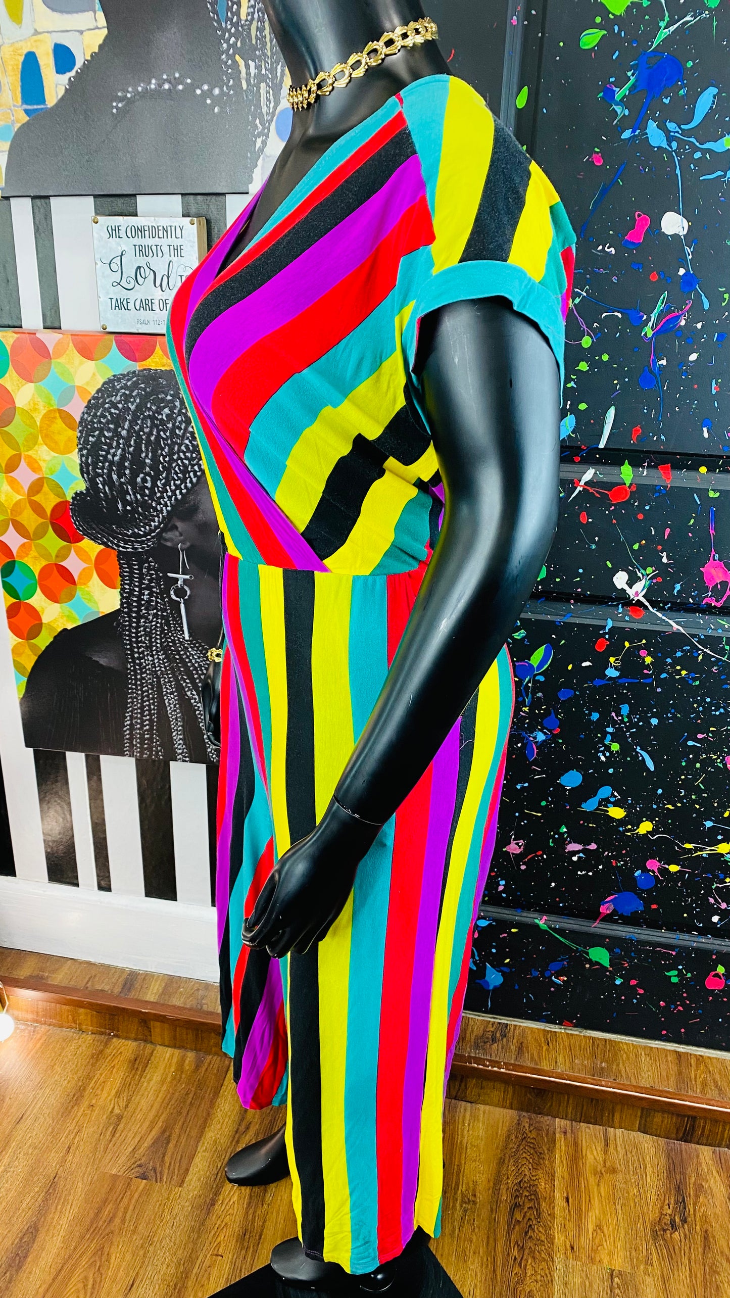 Spense Color Striped Jumpsuit