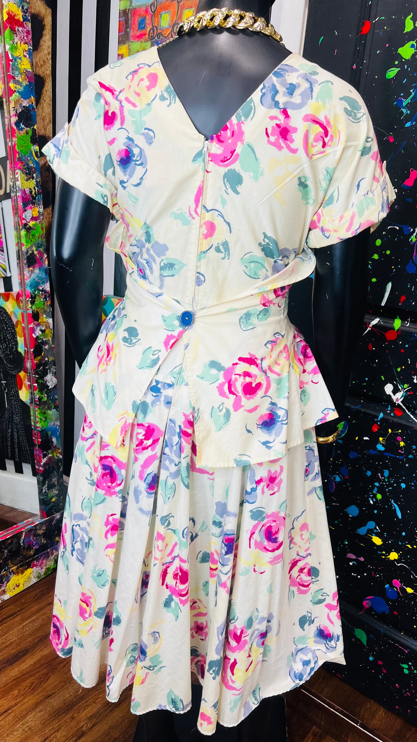 Vintage Floral Print Dress (18W)
