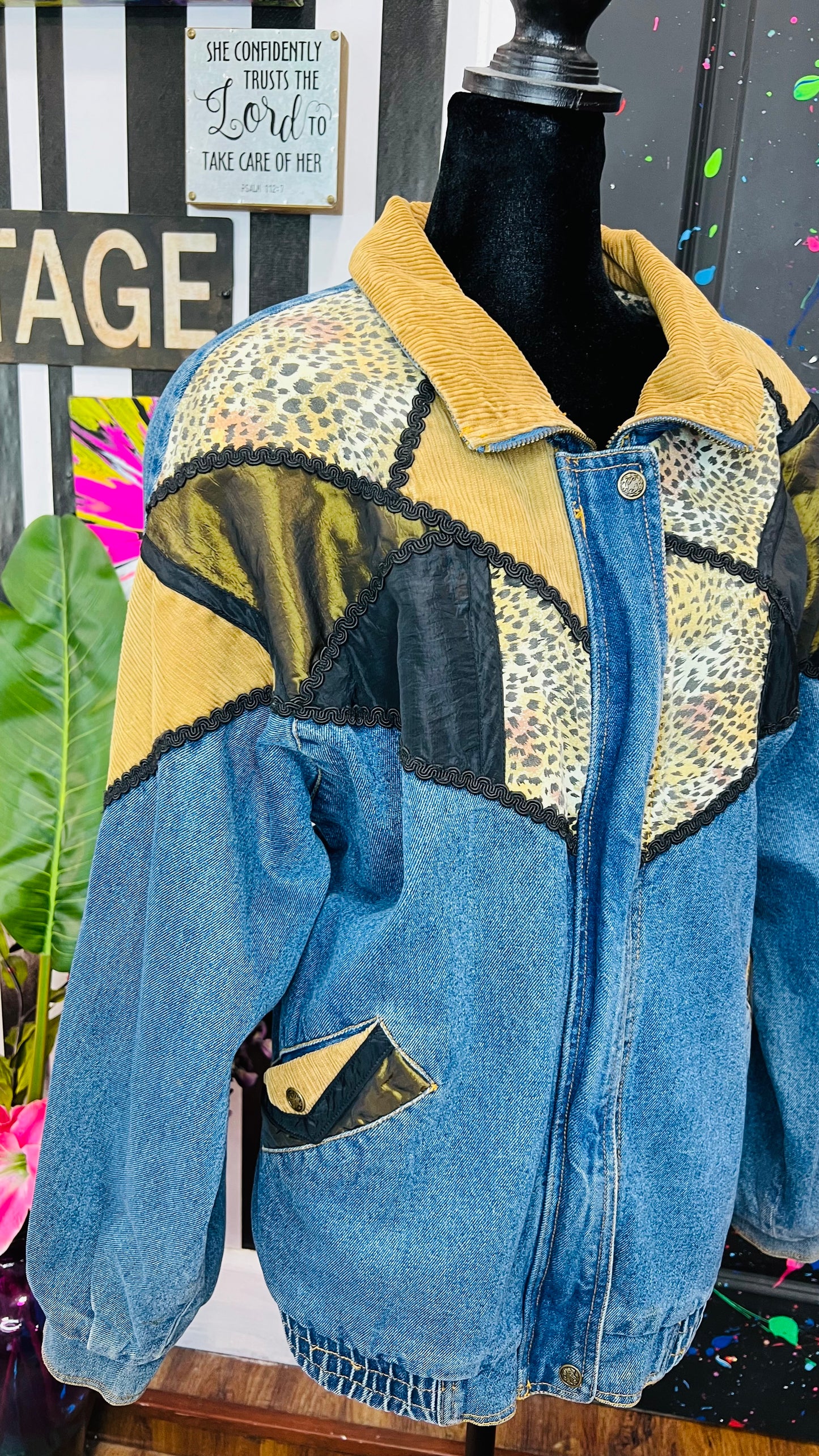 Vintage Denim & Animal Print Bomber (18)