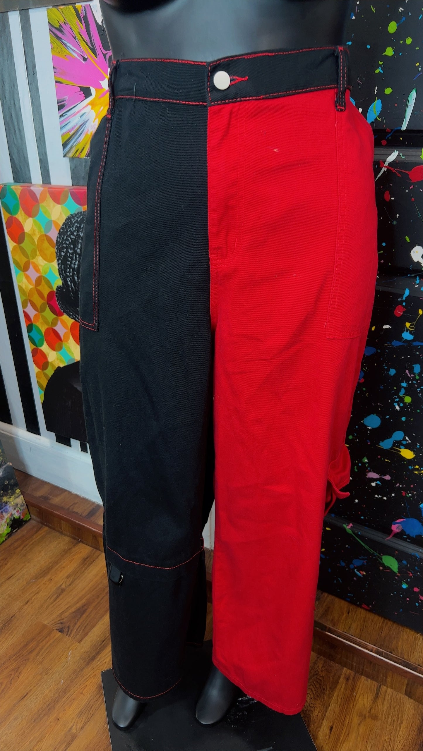 Colorblock Wide Leg Jeans (22)