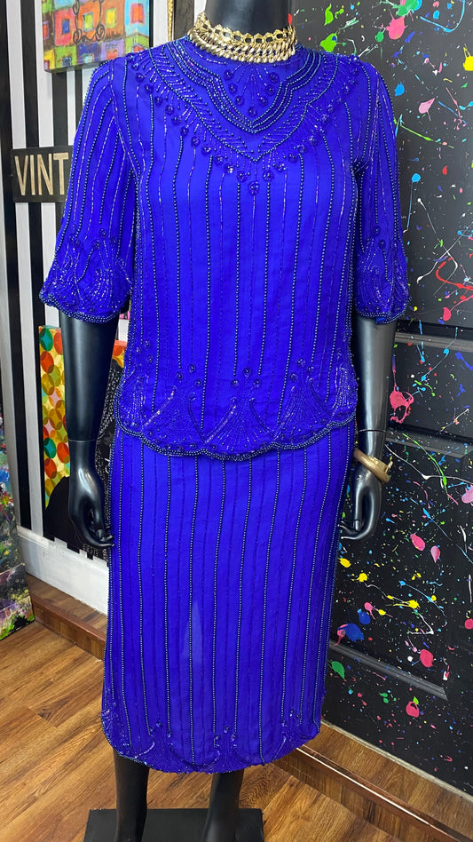 Vintage 100% Silk Sequin Set (14)