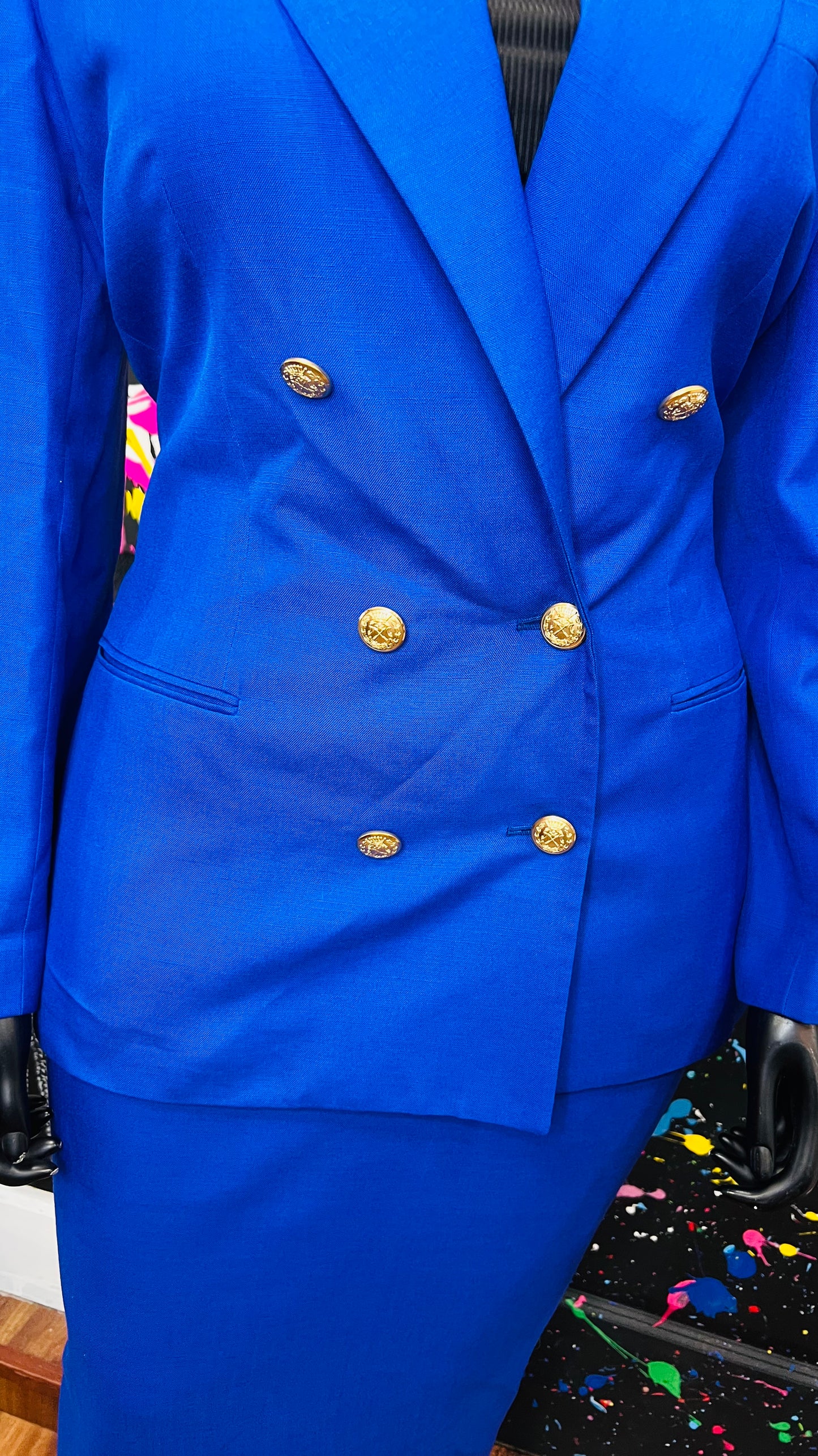 Vintage Cobalt Blue Skirt Suit (16)
