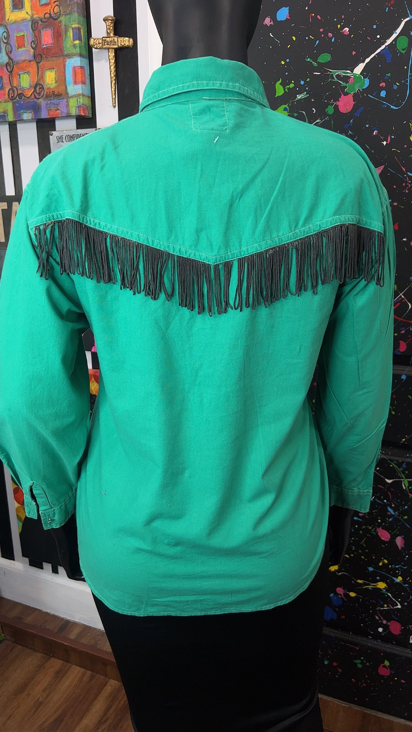 Vintage Western Fringe & Jewel Blouse (12)