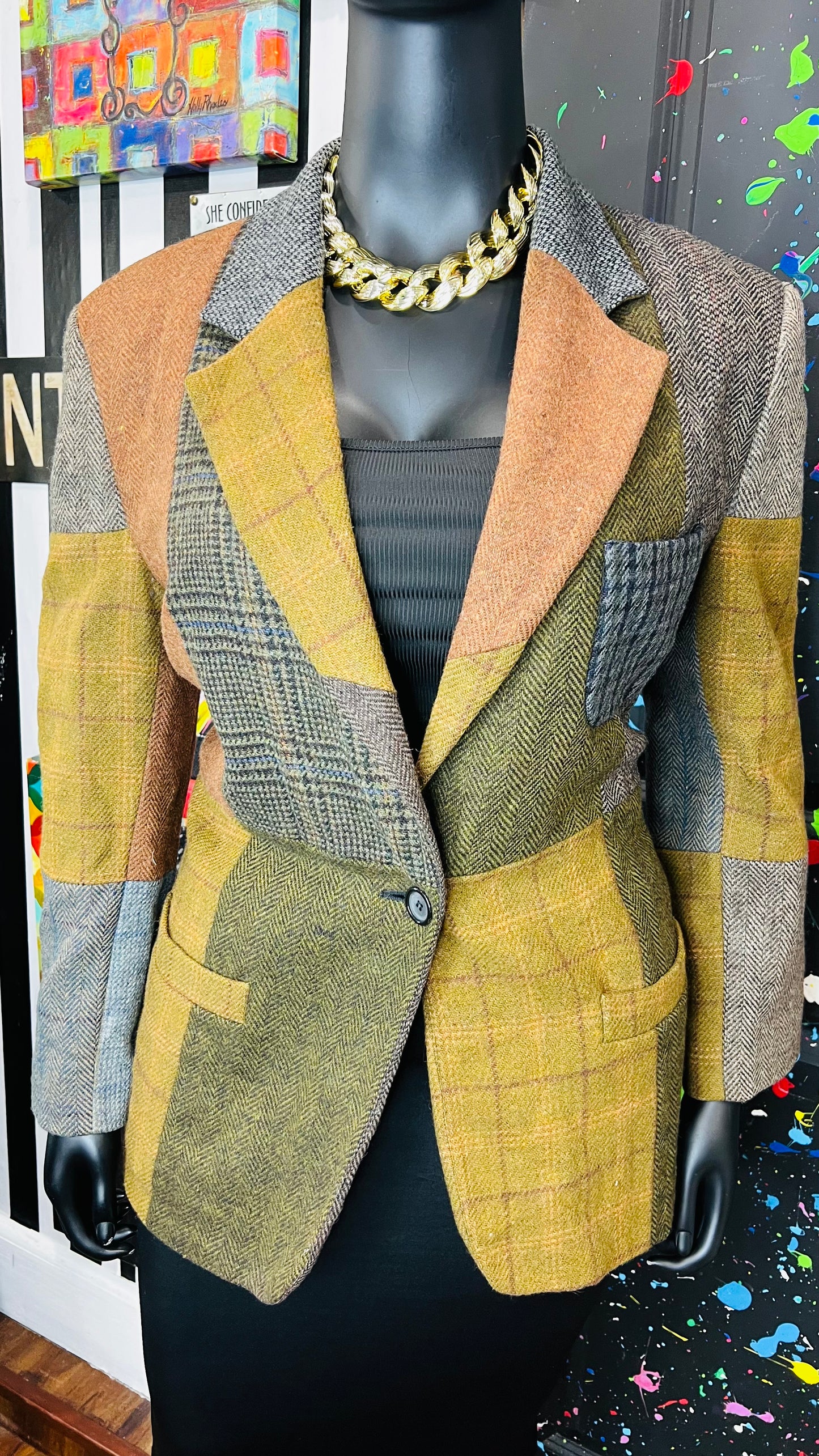 Vintage Wool Patchwork Blazer (16)