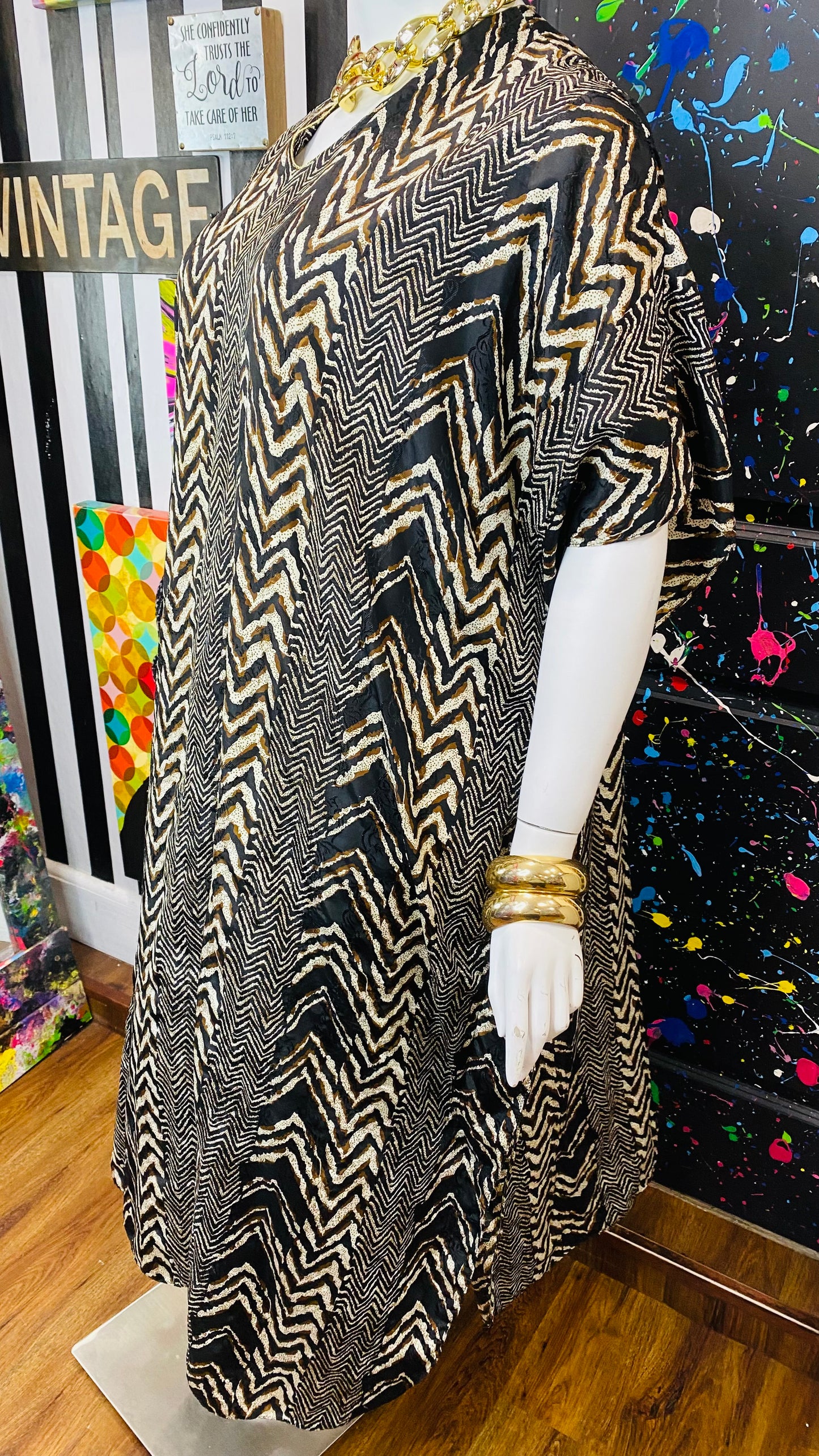 Vintage Animal Print Kaftan (OS)