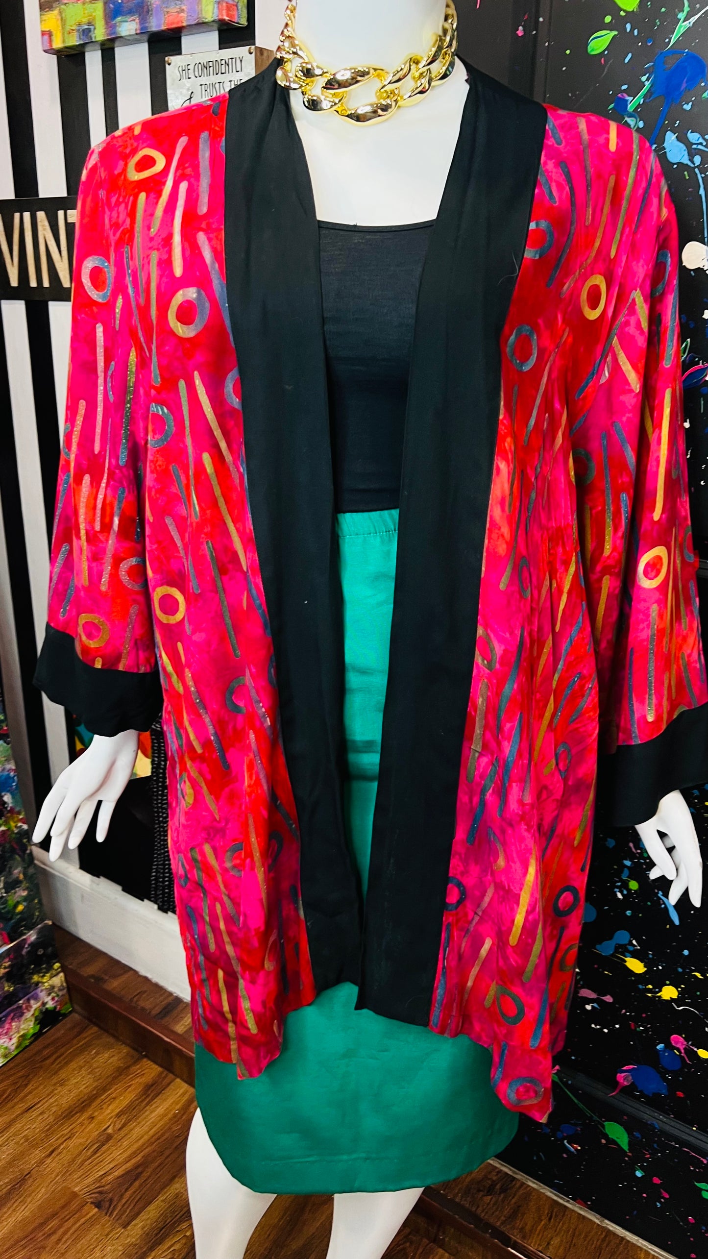 Rayon Abstract Duster (OS)