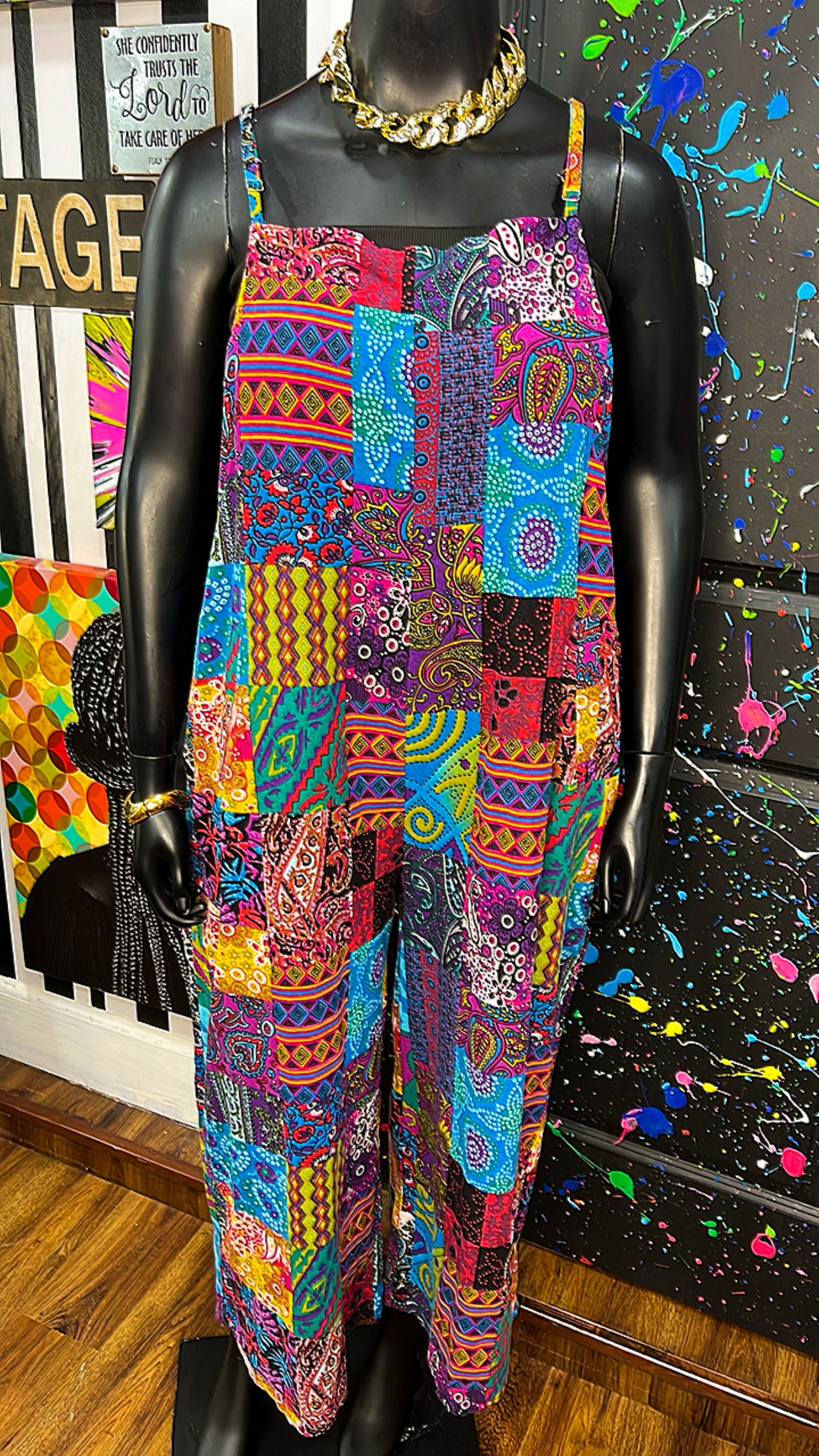 Cotton Mix Print Wide Leg Jumpsuit (16)