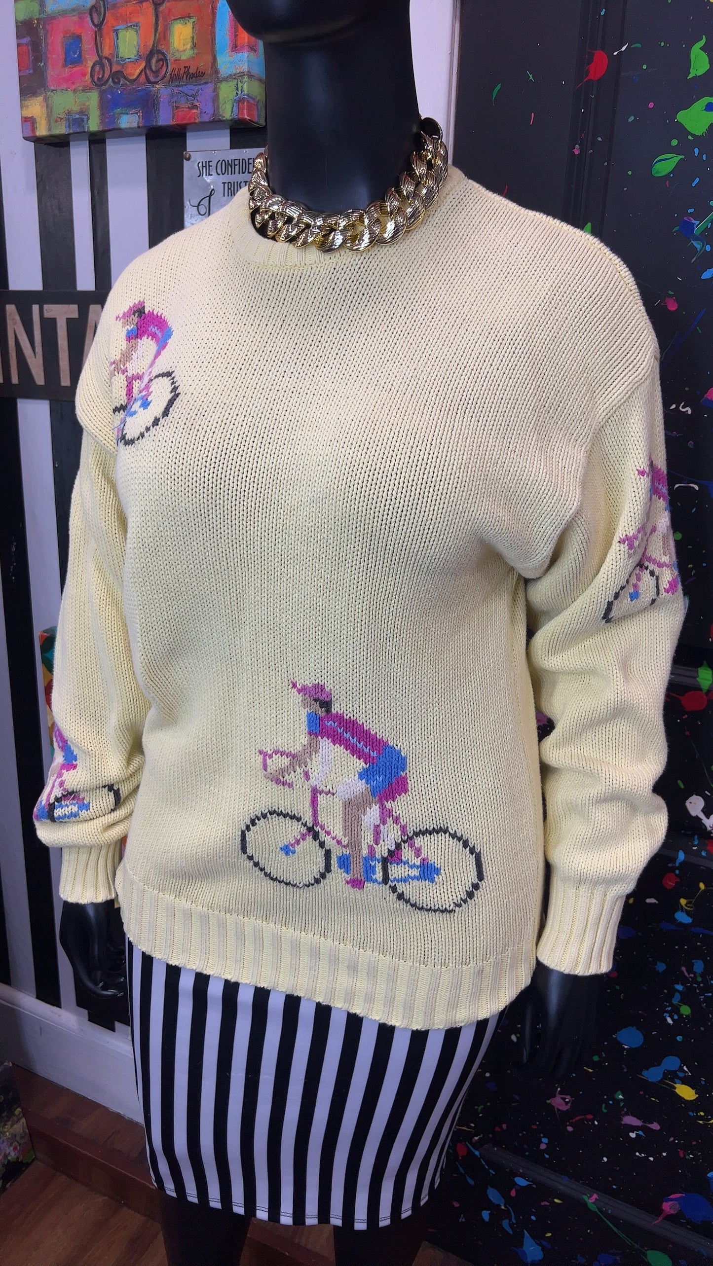 Vintage Knit Bicycle Sweater (16)