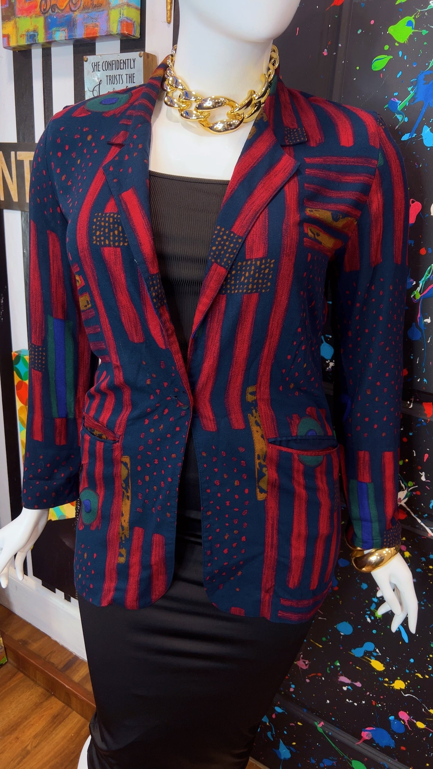Vintage Rayon Abstract Blazer (12)