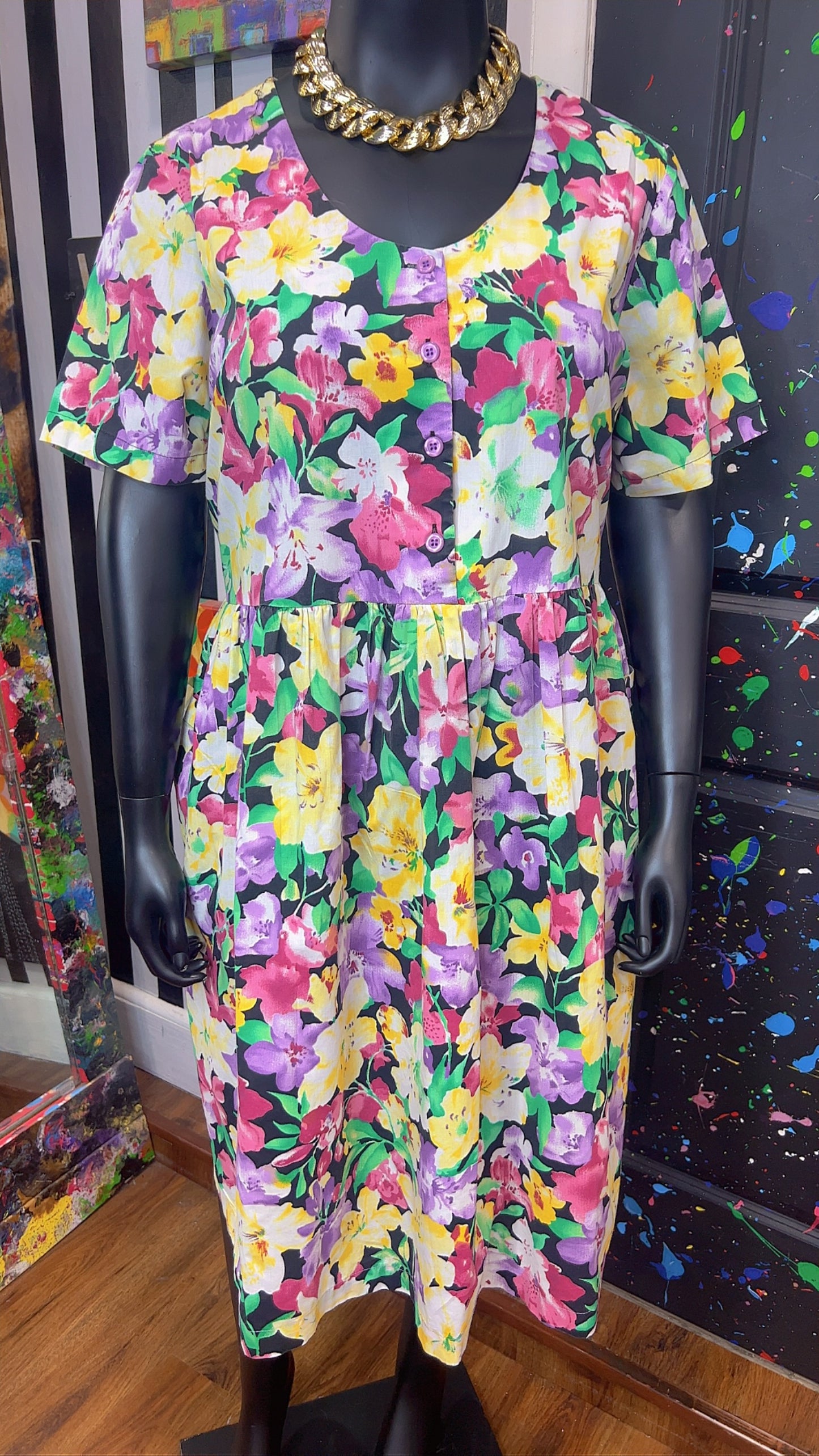 Vintage Floral Cotton Dress (18)