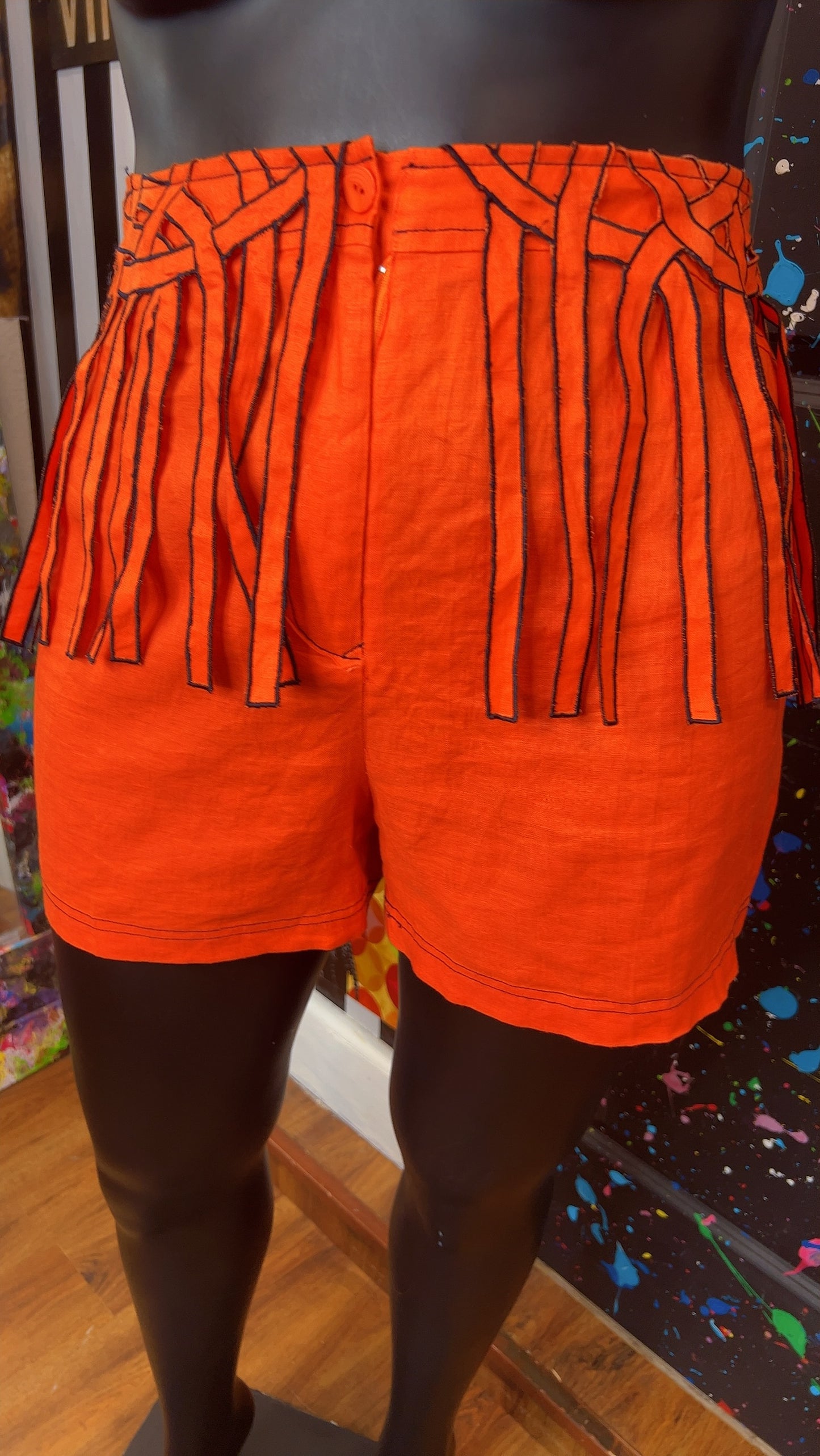 Linen & Navy Blue Shorts (18)