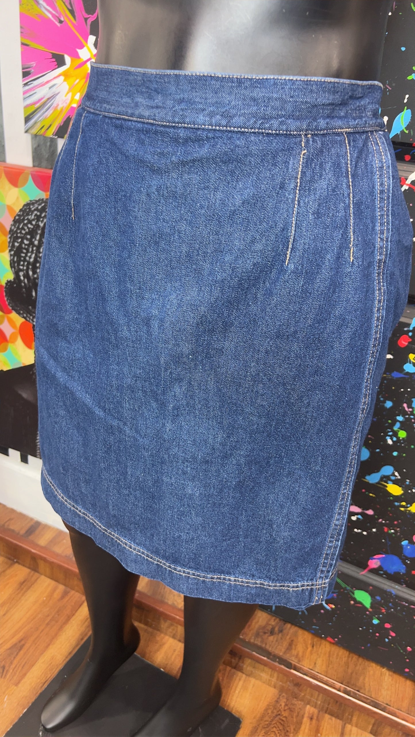 Vintage Dark Wash Denim Skort (20)