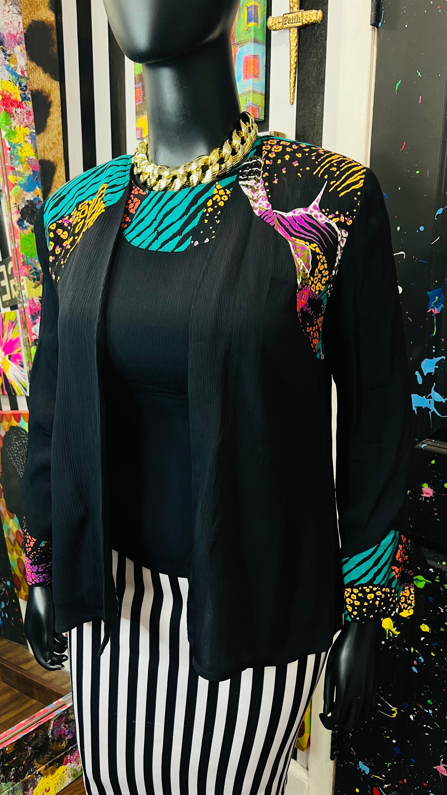 Vintage Abstract Blazer & Blouse Set (12/14)