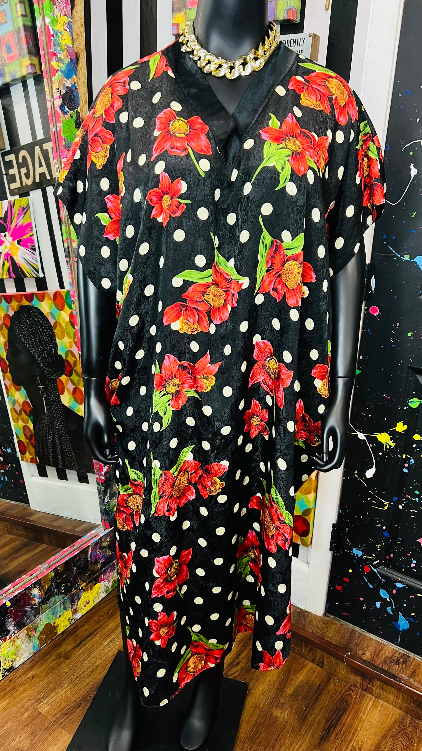 Vintage Polka Dot Kaftan (OS)