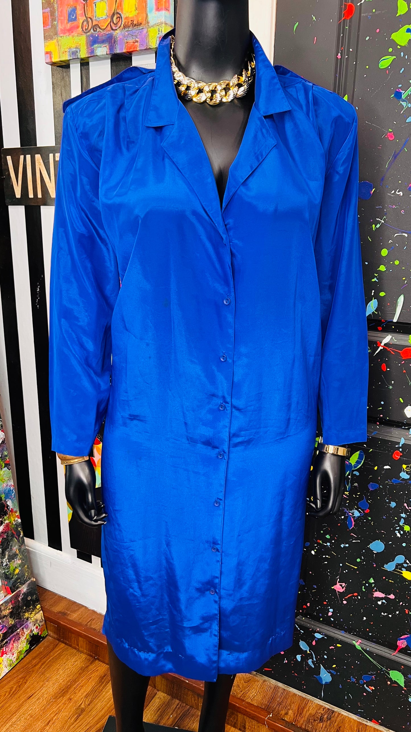 Vintage Cobalt Blue Dress (16)