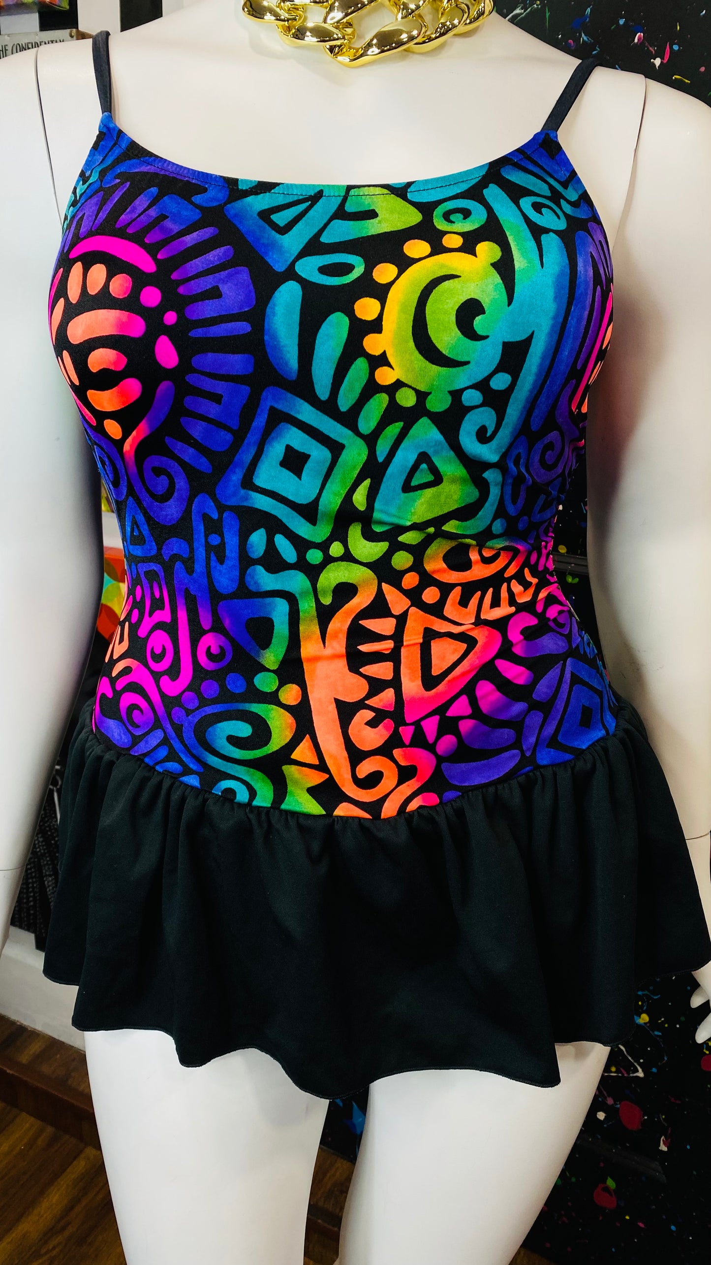 Vintage Abstract Swim Suit (22W)